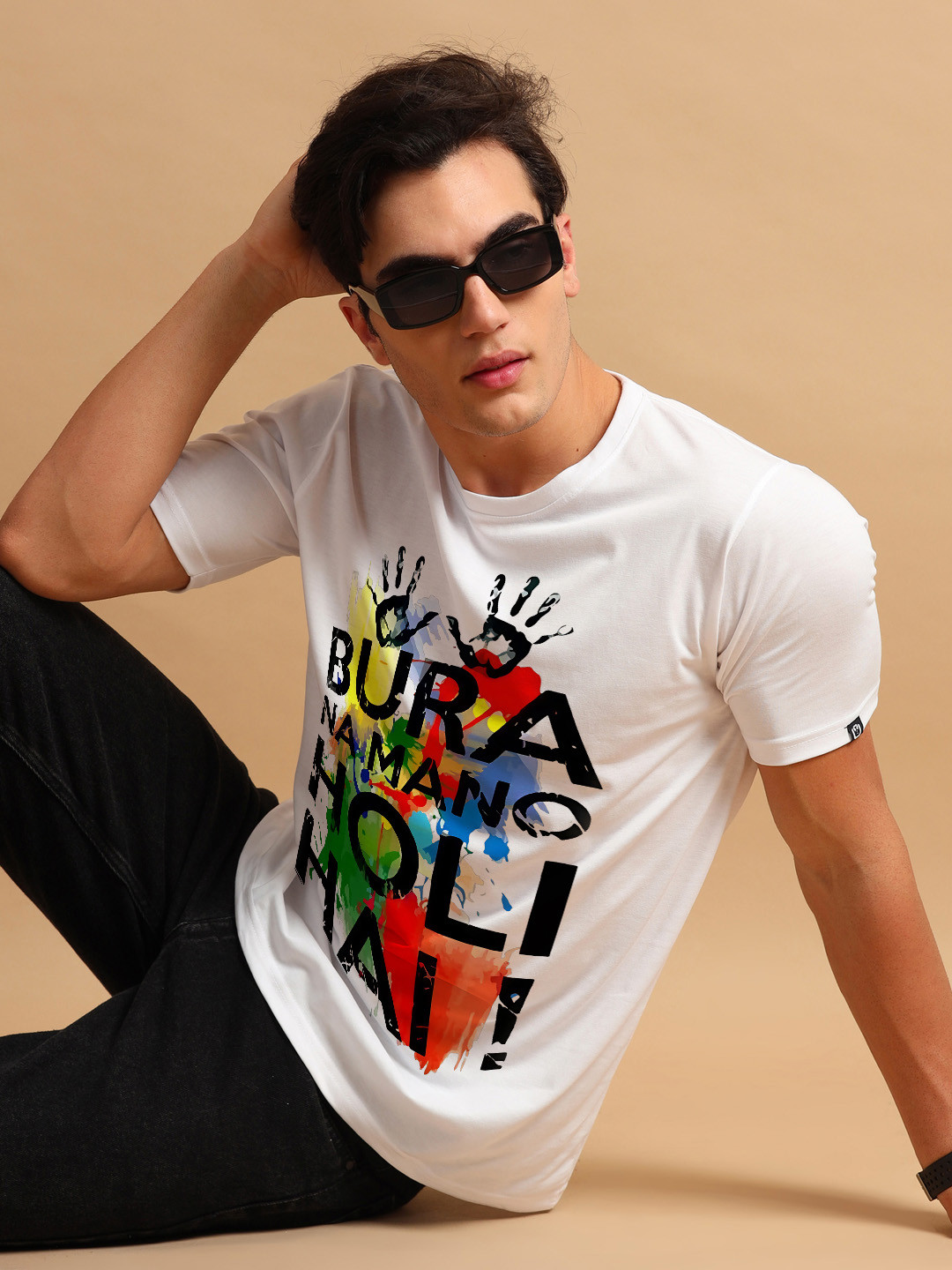 Bushirt Men Typography Holi Printed T-shirt