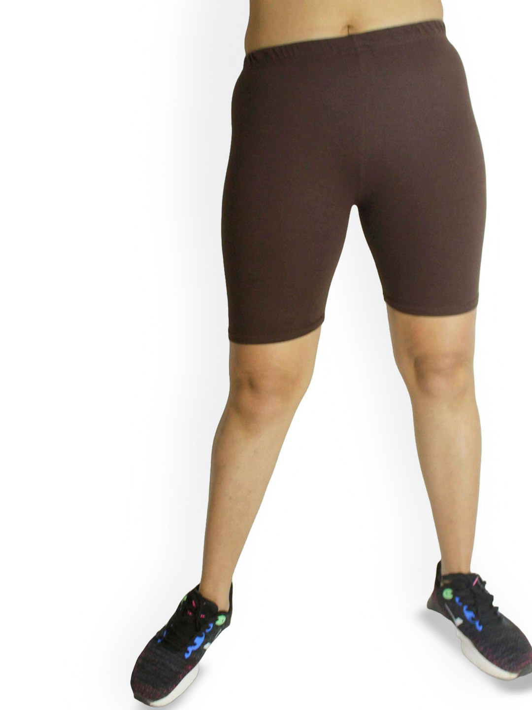 Brown Solid Mid-Rise Running Sports Shorts