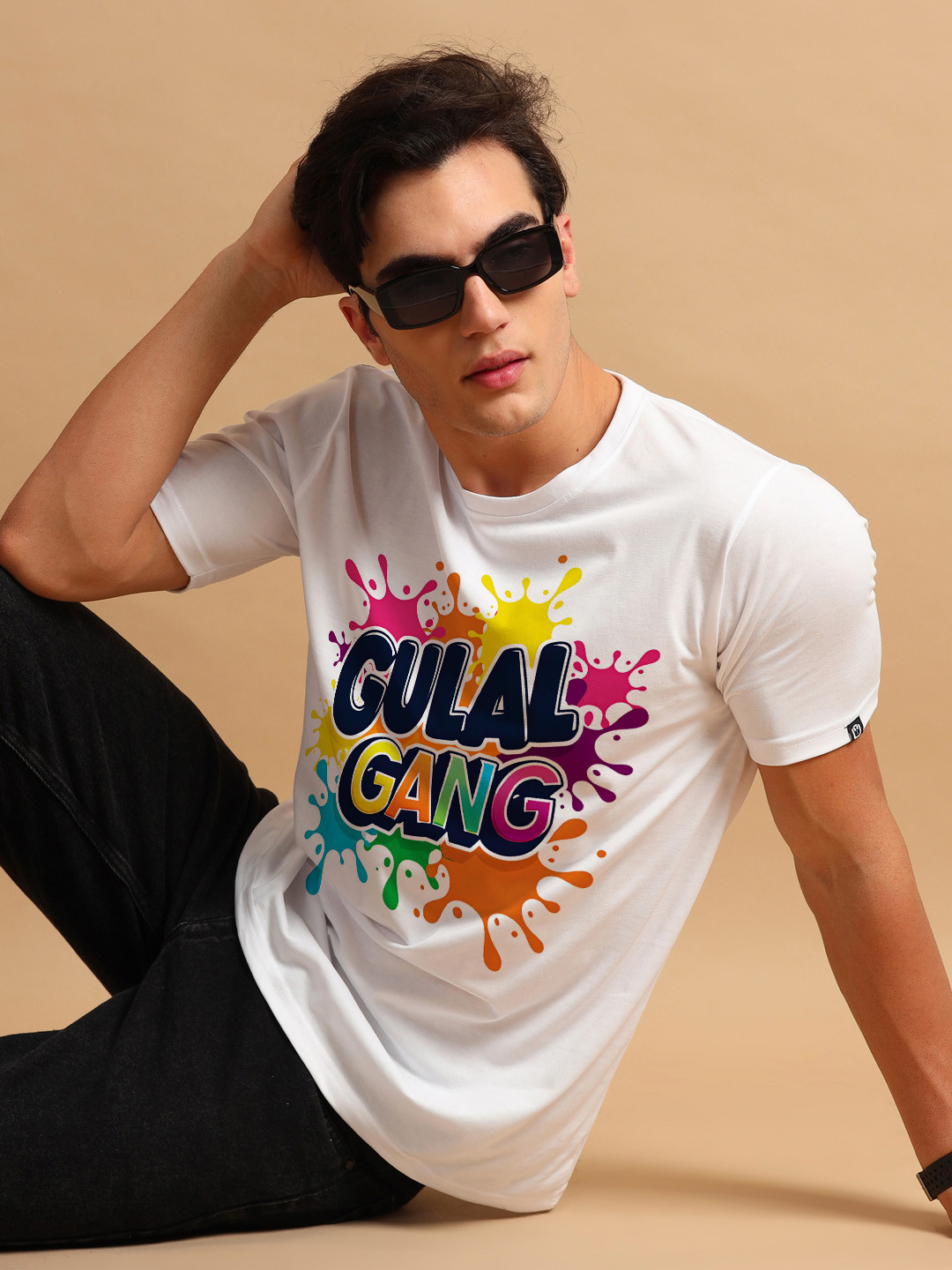 Bushirt Men Holi Typography Printed T-shirt