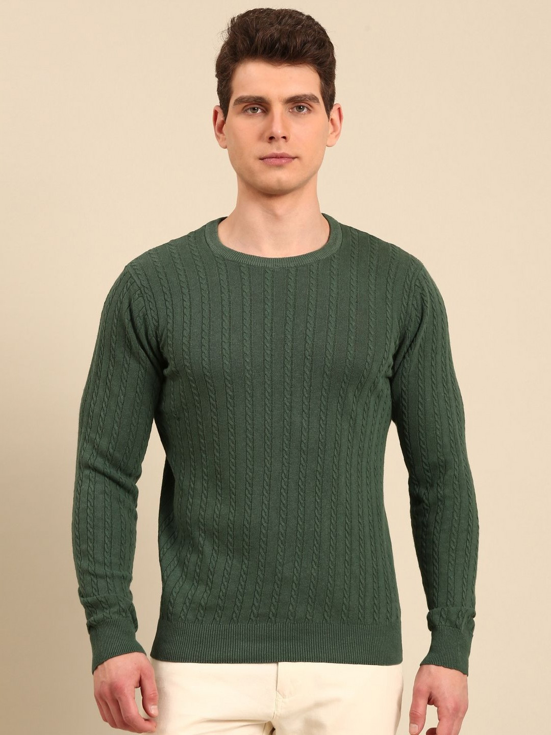 Linen Club Men Linen Blend Pockets Slim Fit T-shirt