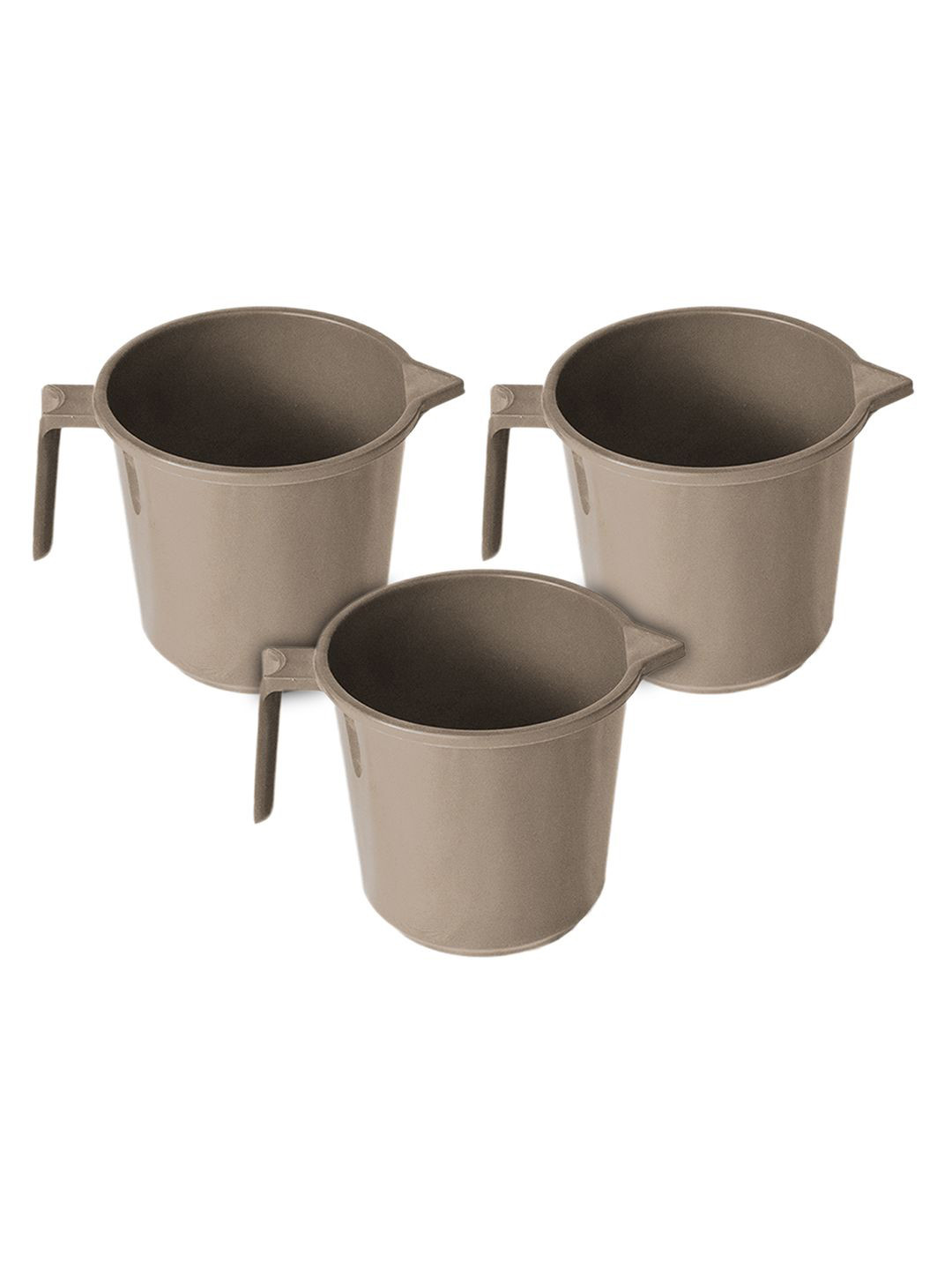 Kuber Industries Brown 3 piece Solid Plastic Bath Accessories Set