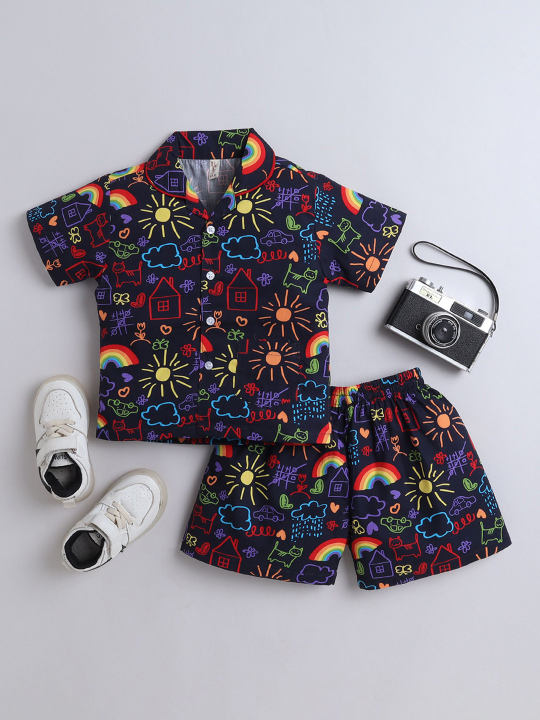 The Magic Wand Cotton Half Sleeve All over Printed Night Suit Set