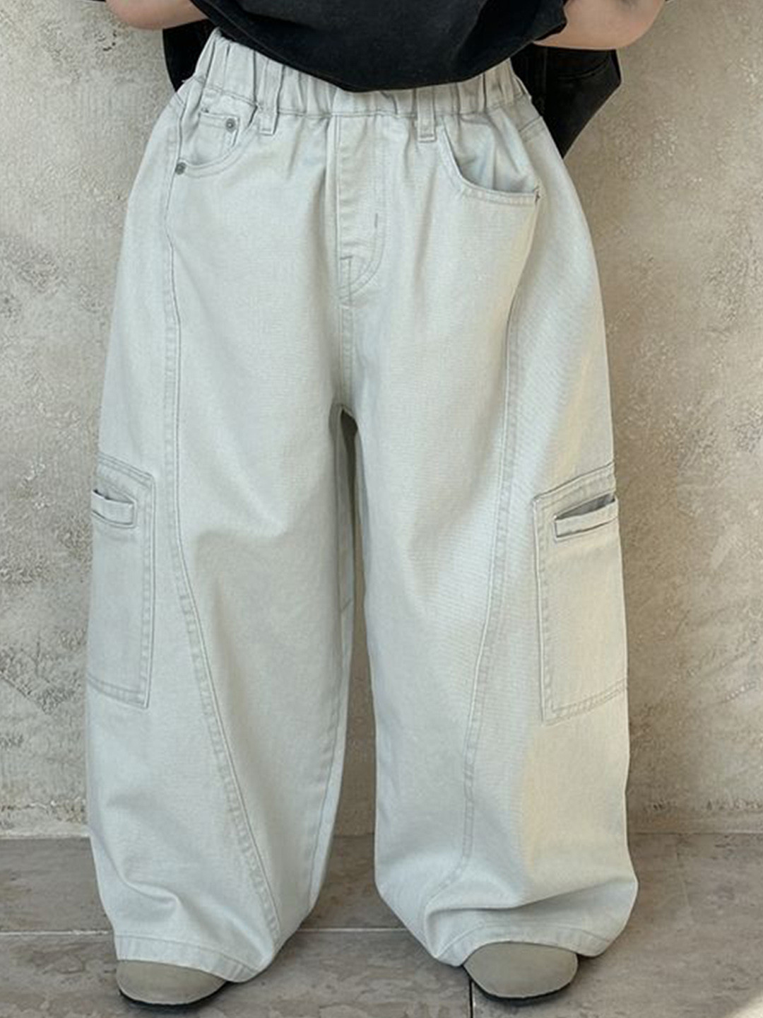 LULU & SKY Girls Low Distress Baggy Fit Jeans