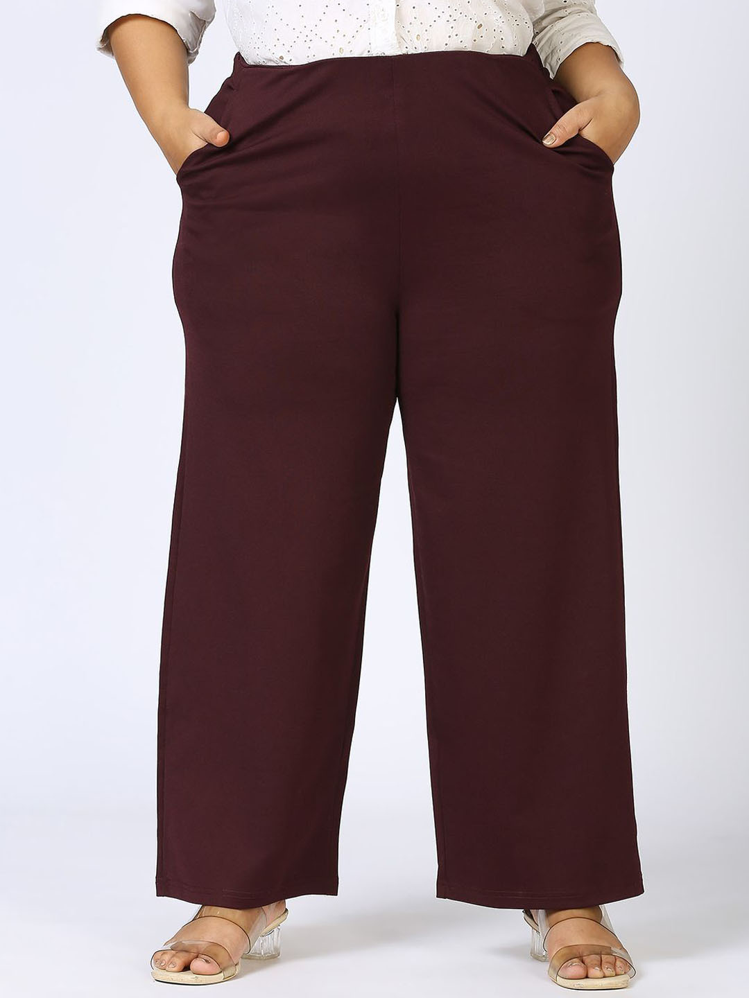 HJ HASASI Women Straight Fit High-Rise Trousers