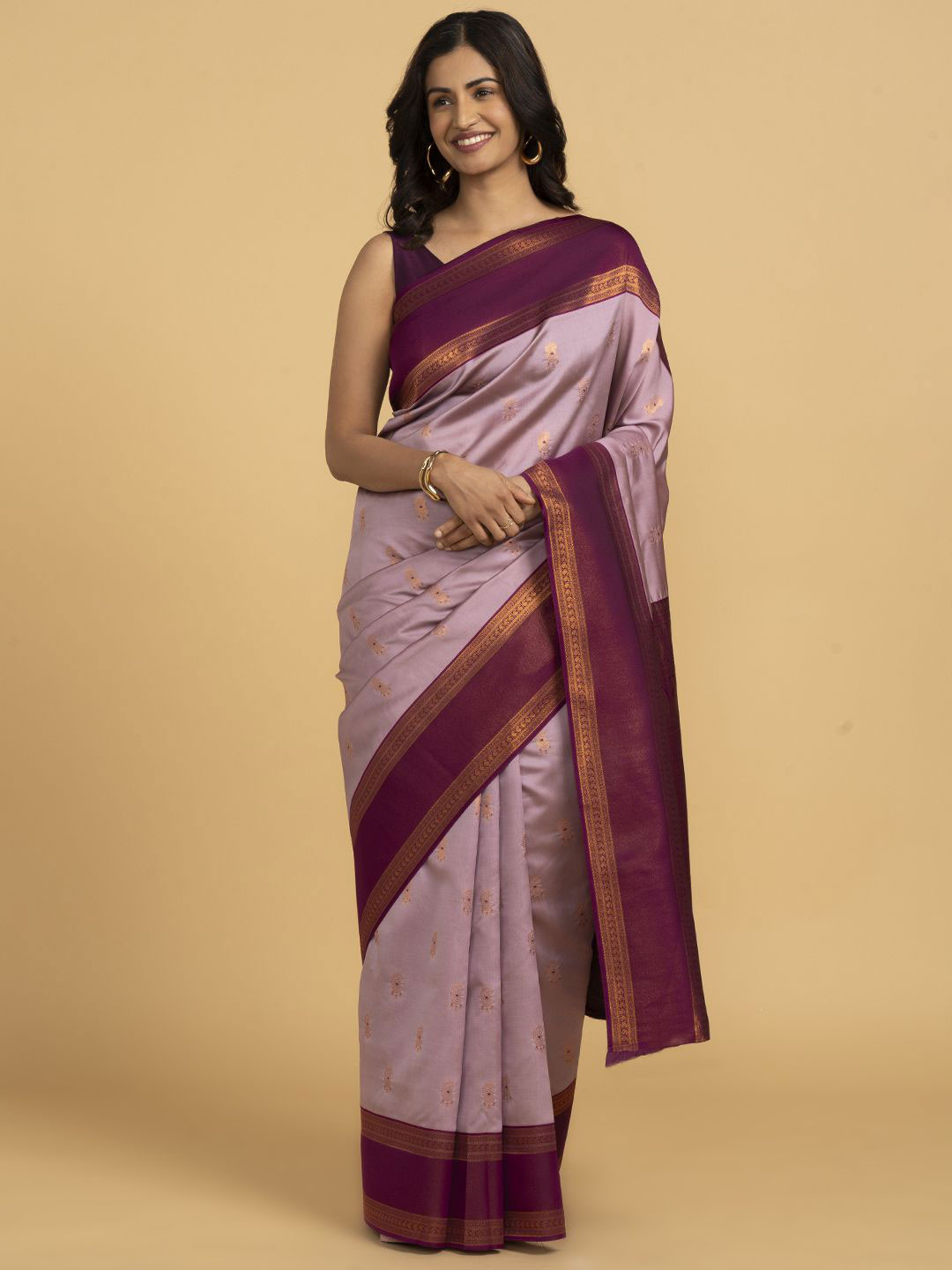 Saaki Woven Design Zari Silk Blend Banarasi Saree