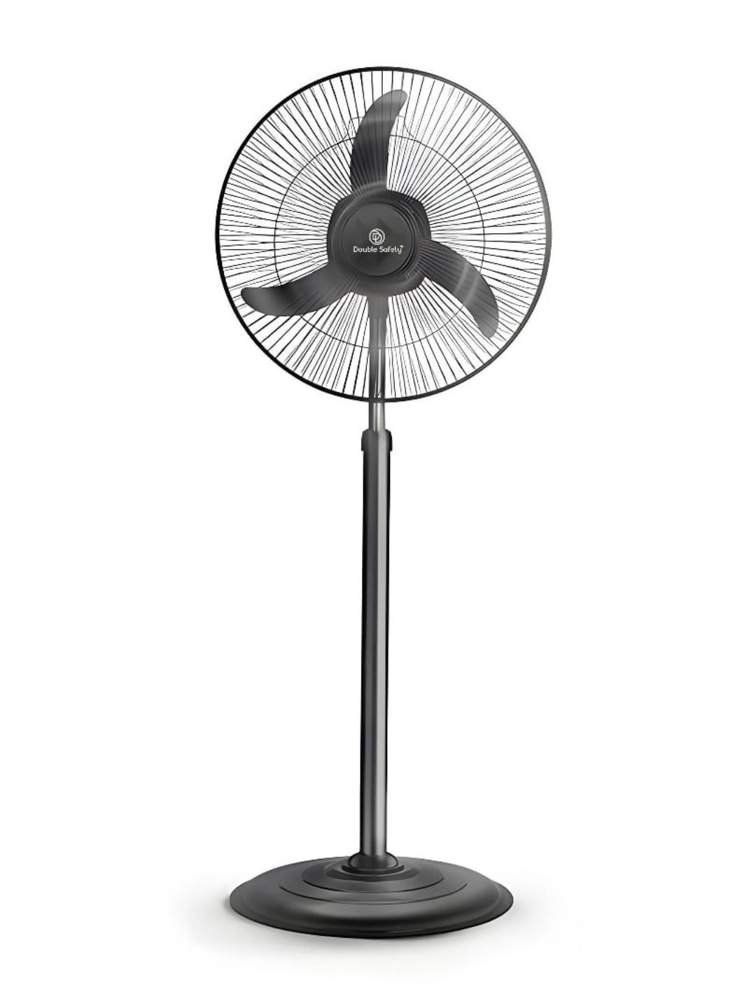 Double Safety Black Pedestal Fan