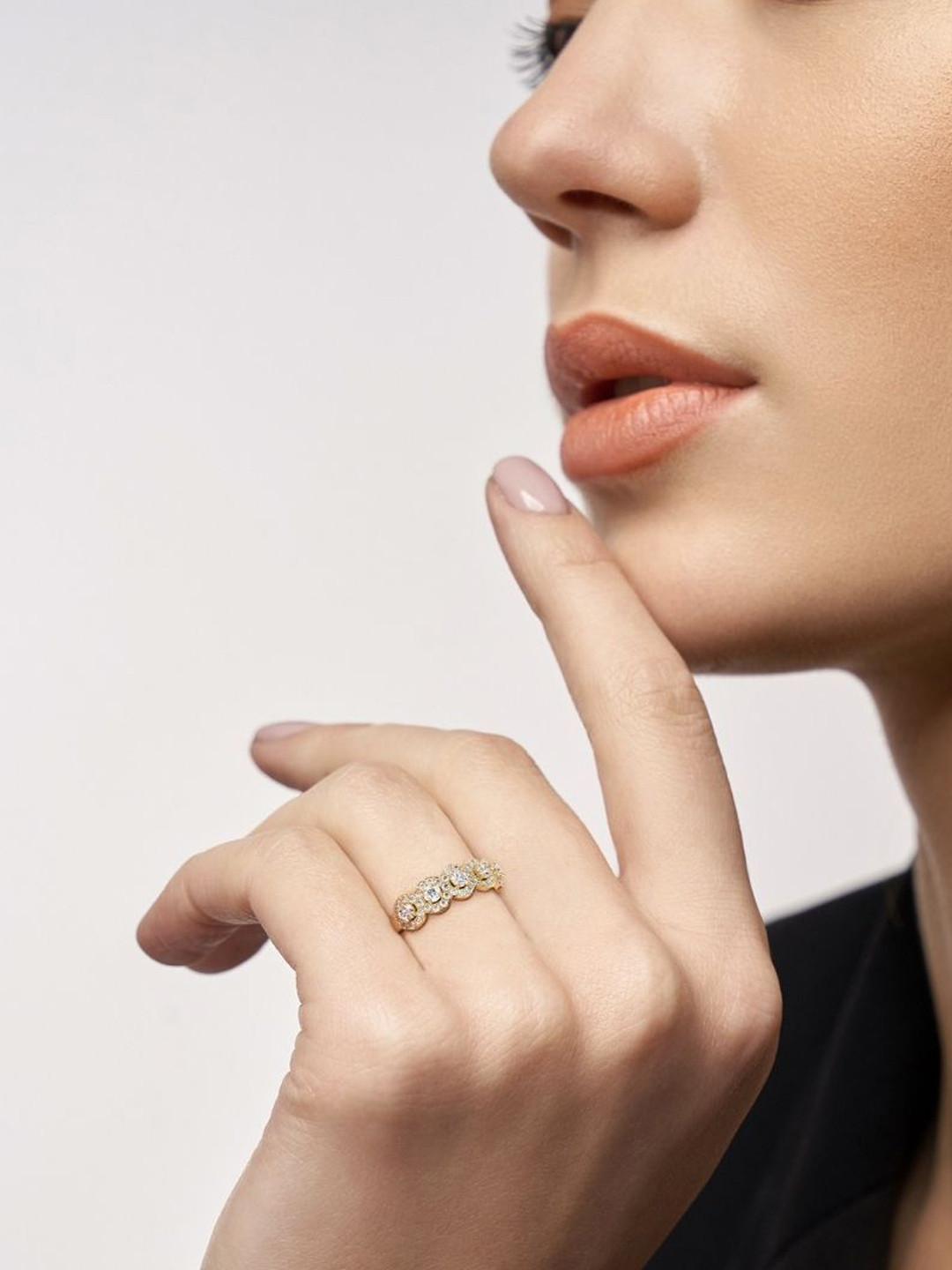 Emori Exquisite Cushion Sparkle Lab Diamond Ring in 18KT Gold