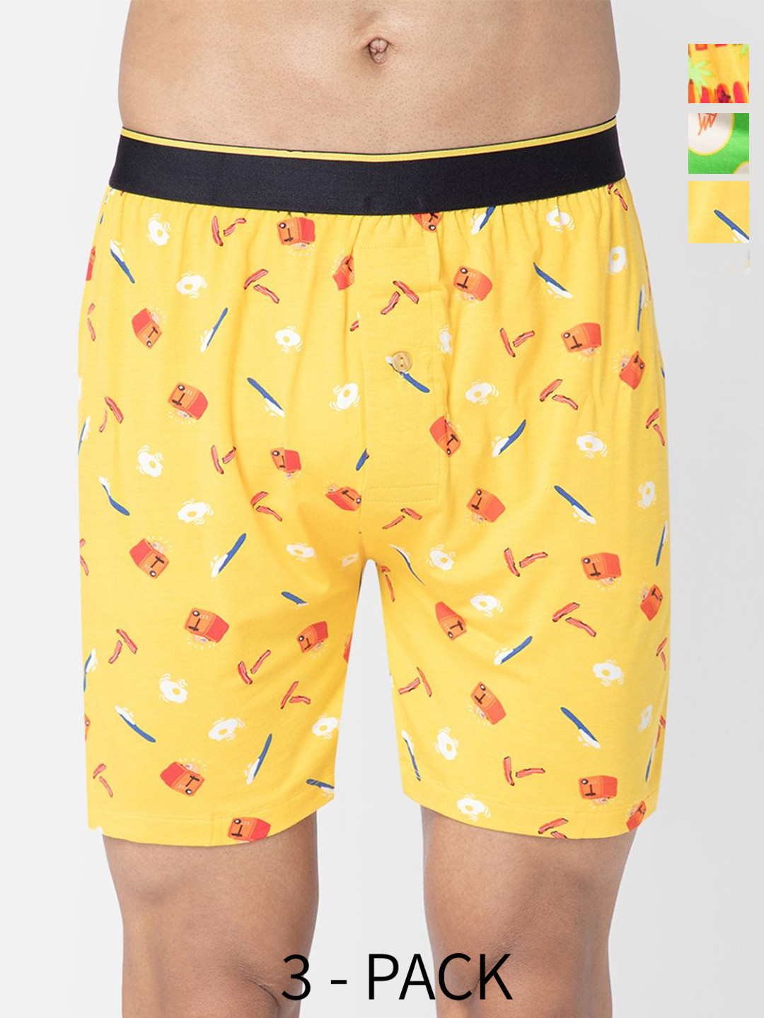 Bummer Pack of 3 Printed Mircomodal Boxers BOBRECACB03S