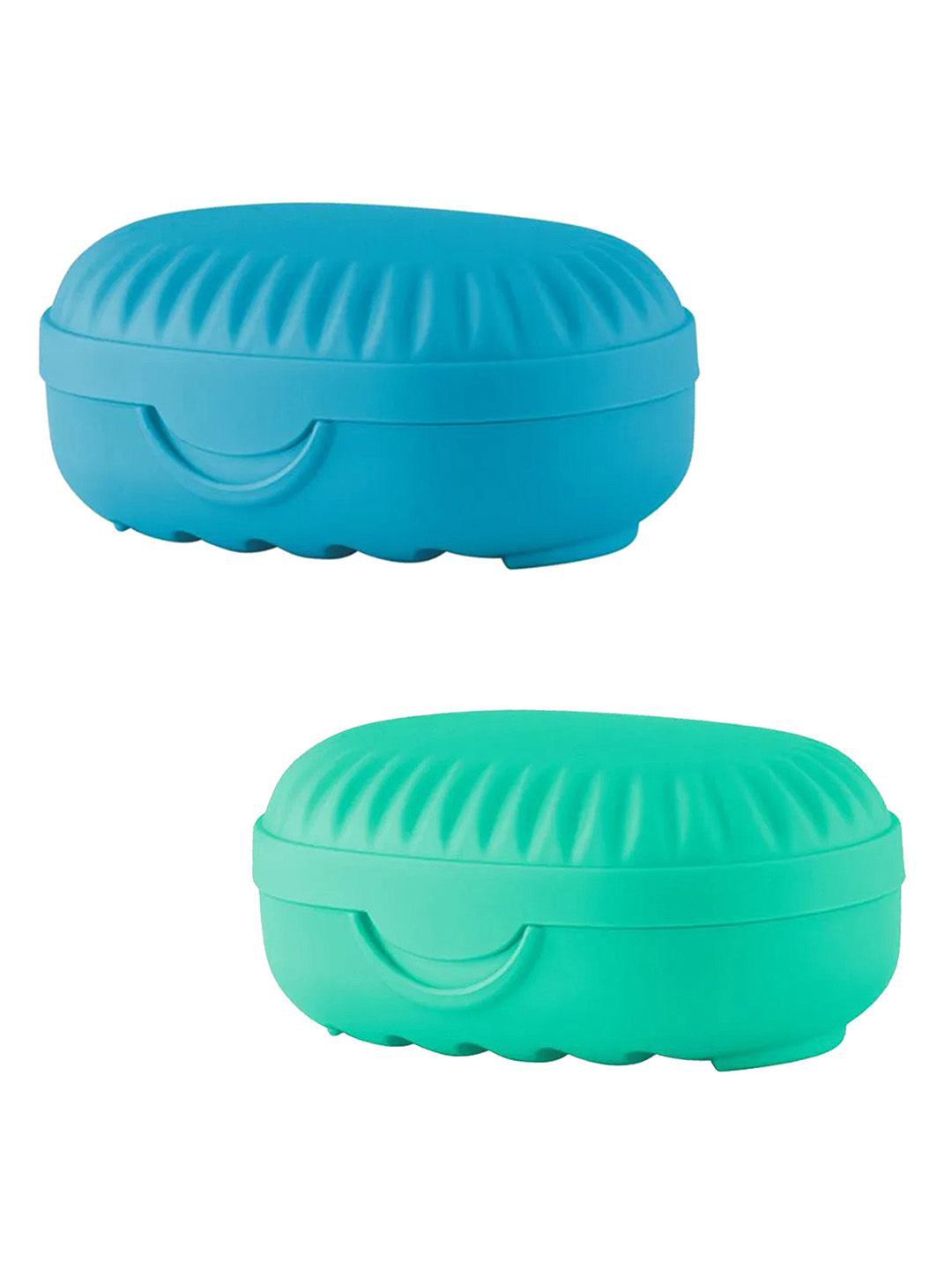 Kuber Industries Green & Blue 2 piece Solid Plastic Shower Holder