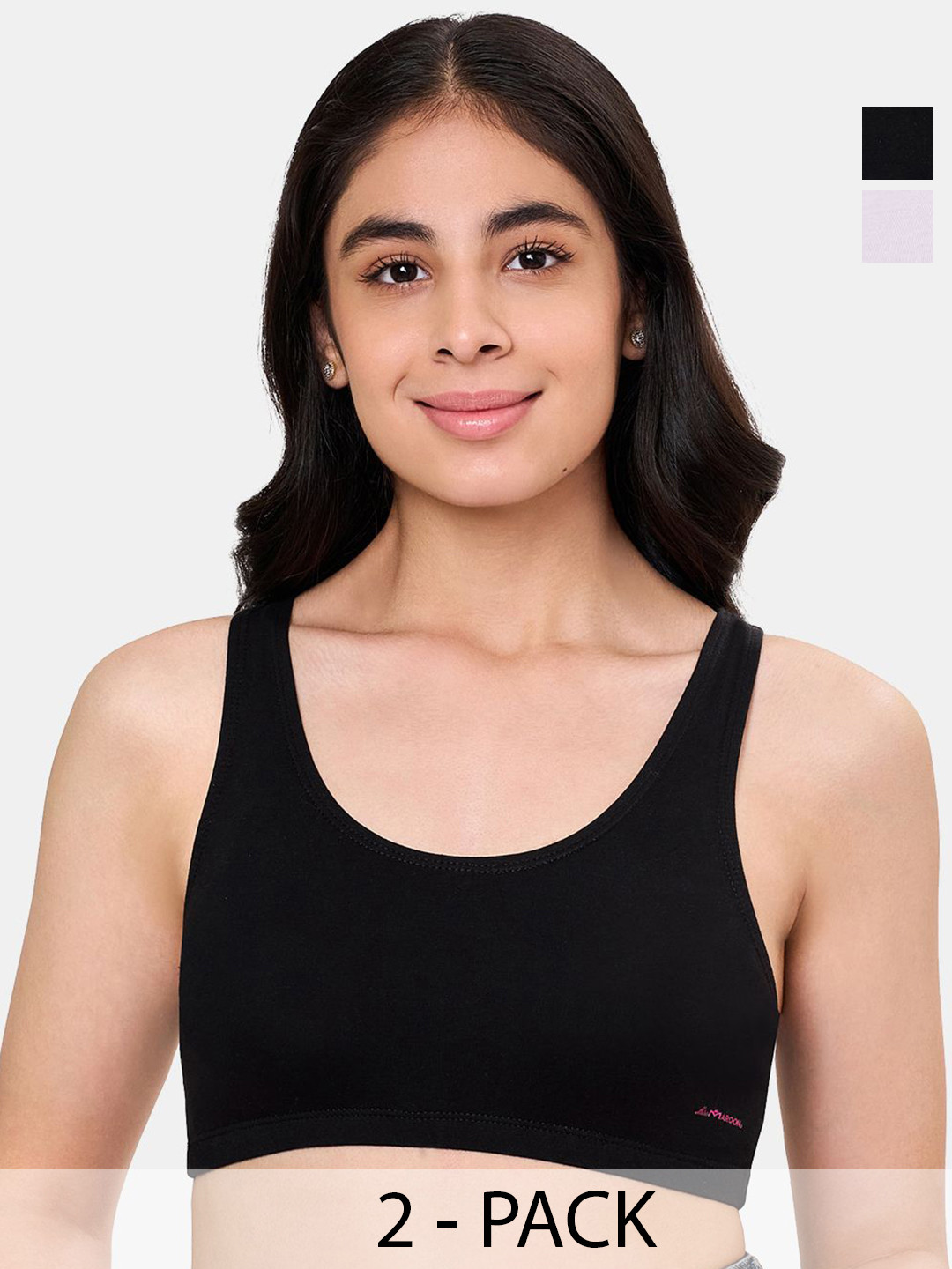 MAROON Beginner Bra Cotton Non-Padded Full Coverage Seamless Pack of 2 Bra for Teenager