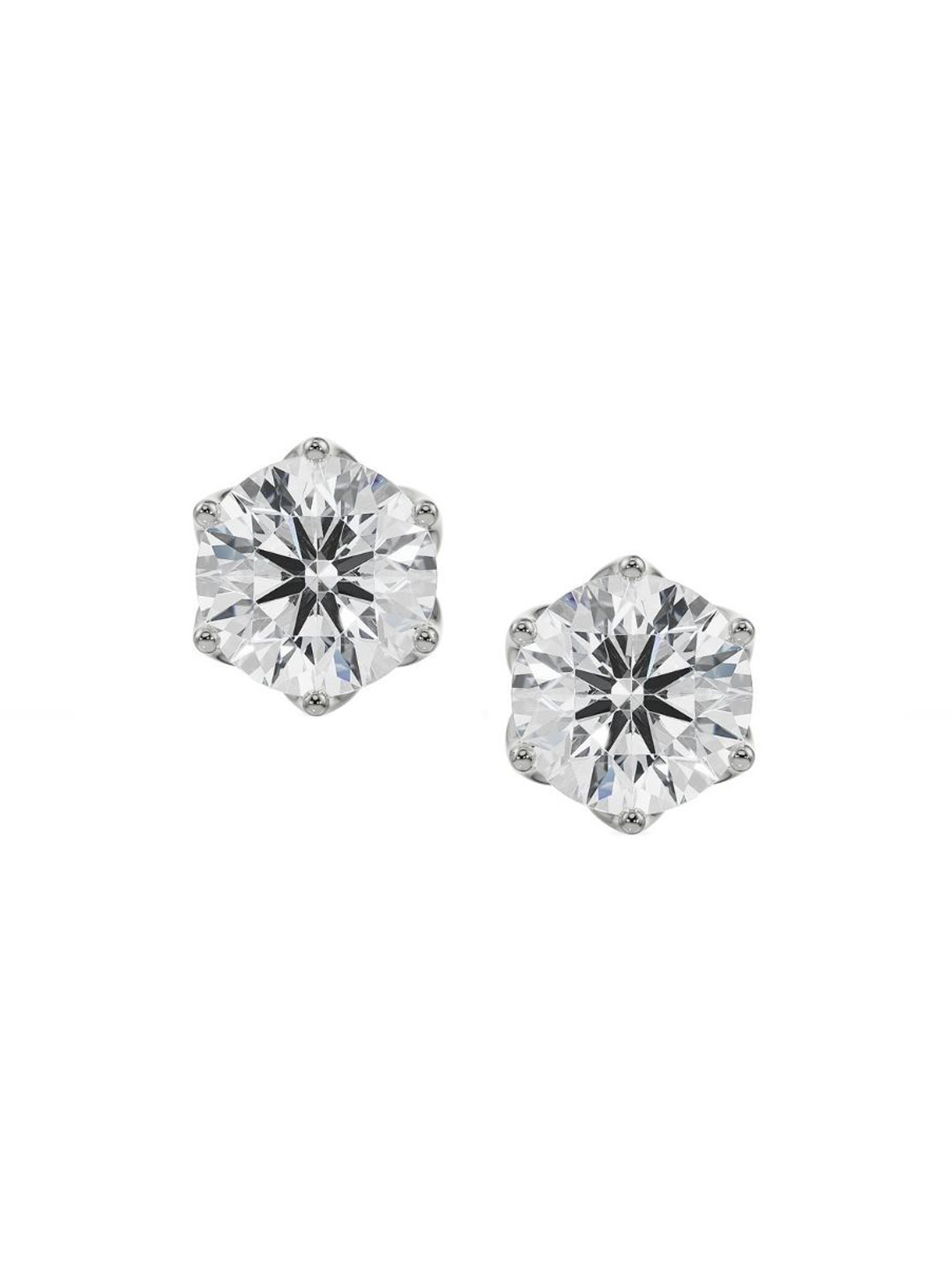Emori 1.5 CT Petal Solitaire Lab Diamond in 14KT Gold Earring