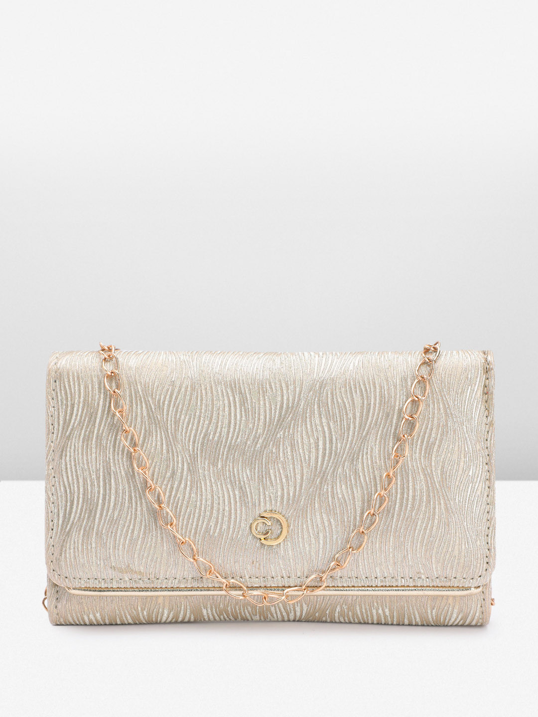 Caprese Women Textured Two Fold Wallet With Shimmer Detail