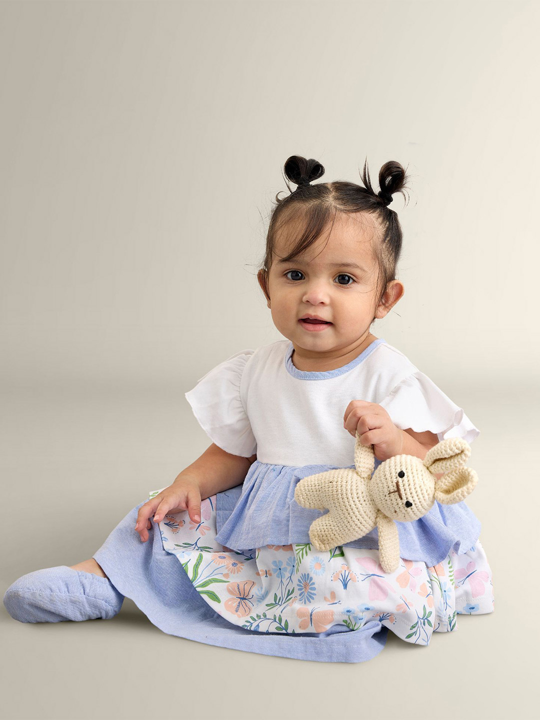 My Milestones Colourblocked Ruffled A-Line Dress