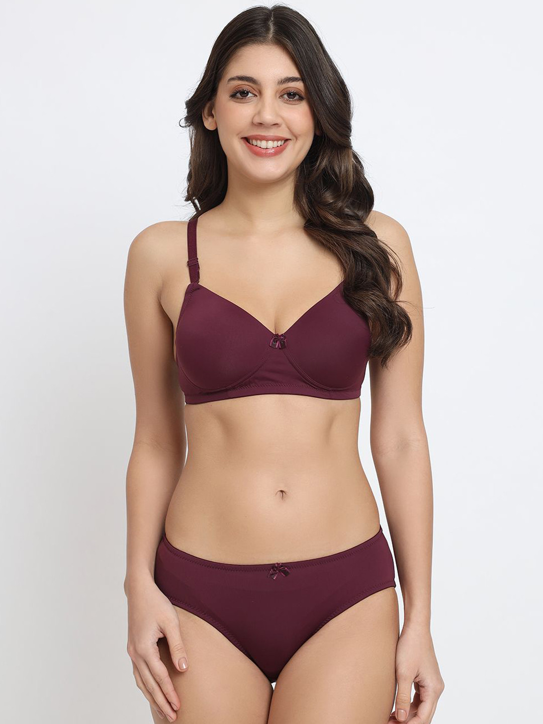 EFFECTINN Lightly Padded Lingerie Set-BL_116_Wine