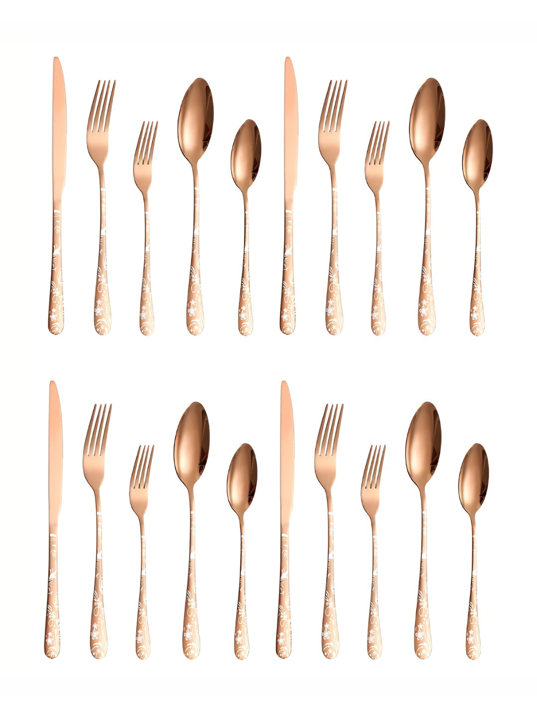 YELONA 20-Piece Rosegold Silverware Flatware Cutlery Set