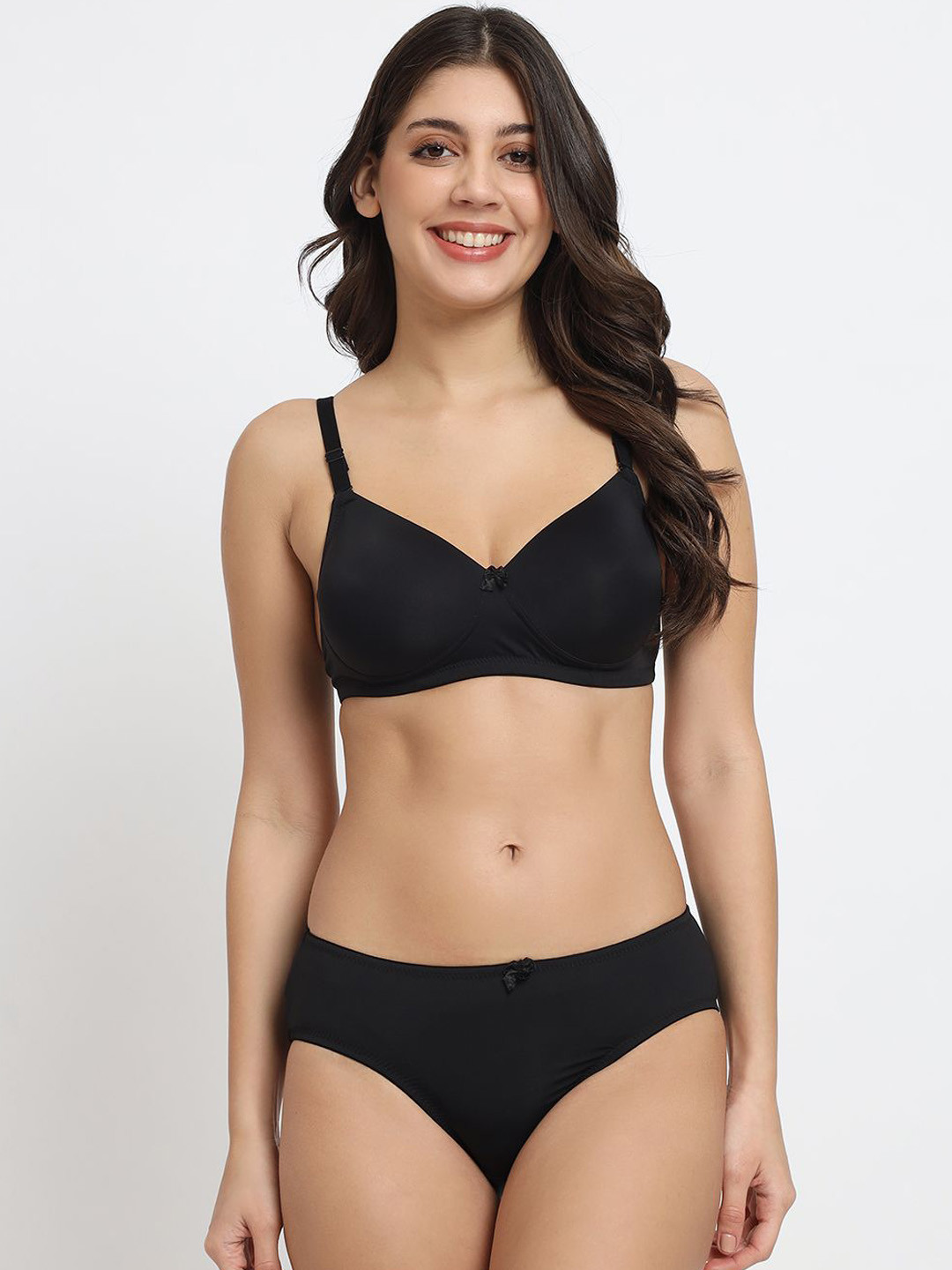 EFFECTINN Lightly Padded Lingerie Set-BL_116_Black