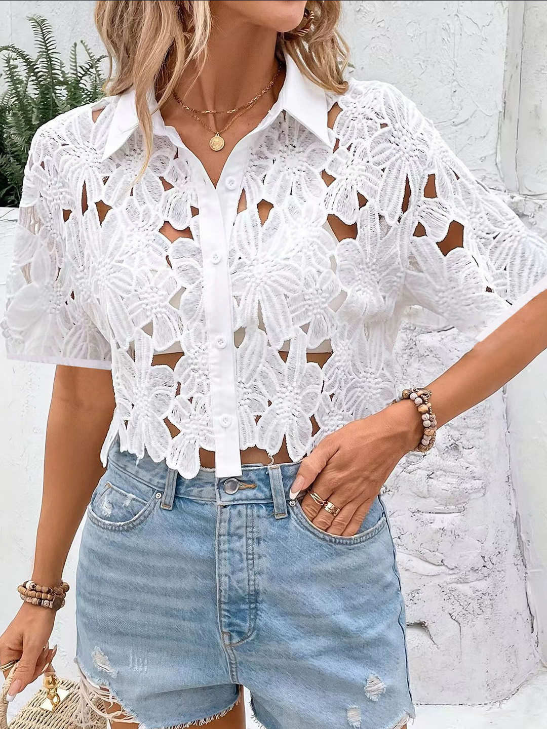 Routes by All About You Women Semi Sheer Casual Shirt