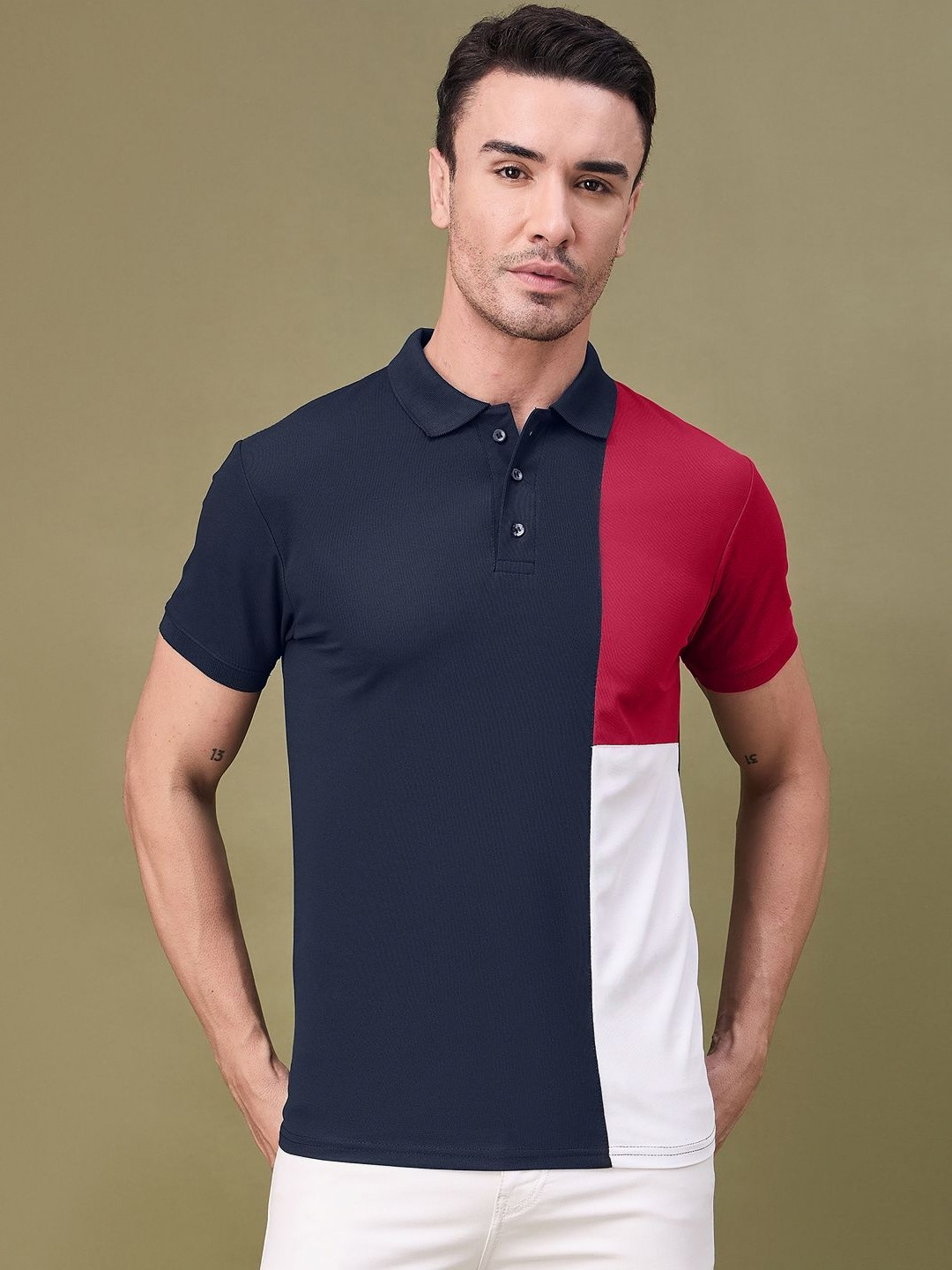f Gallery Men Polo Collar T-shirt