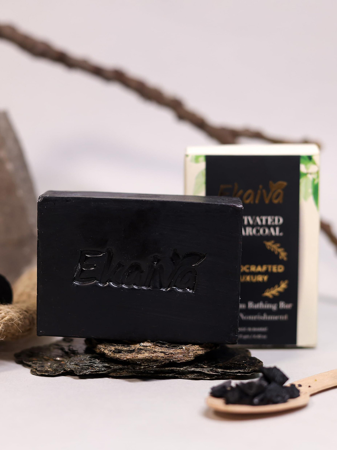 EKAIVA ORGANICS Activated Charcoal Premium Bathing Bar - 125 g