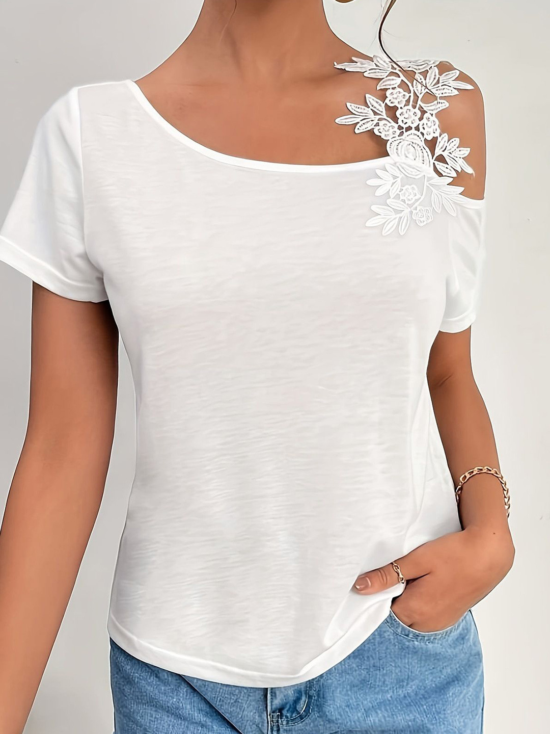 bebe One Shoulder Tank Top