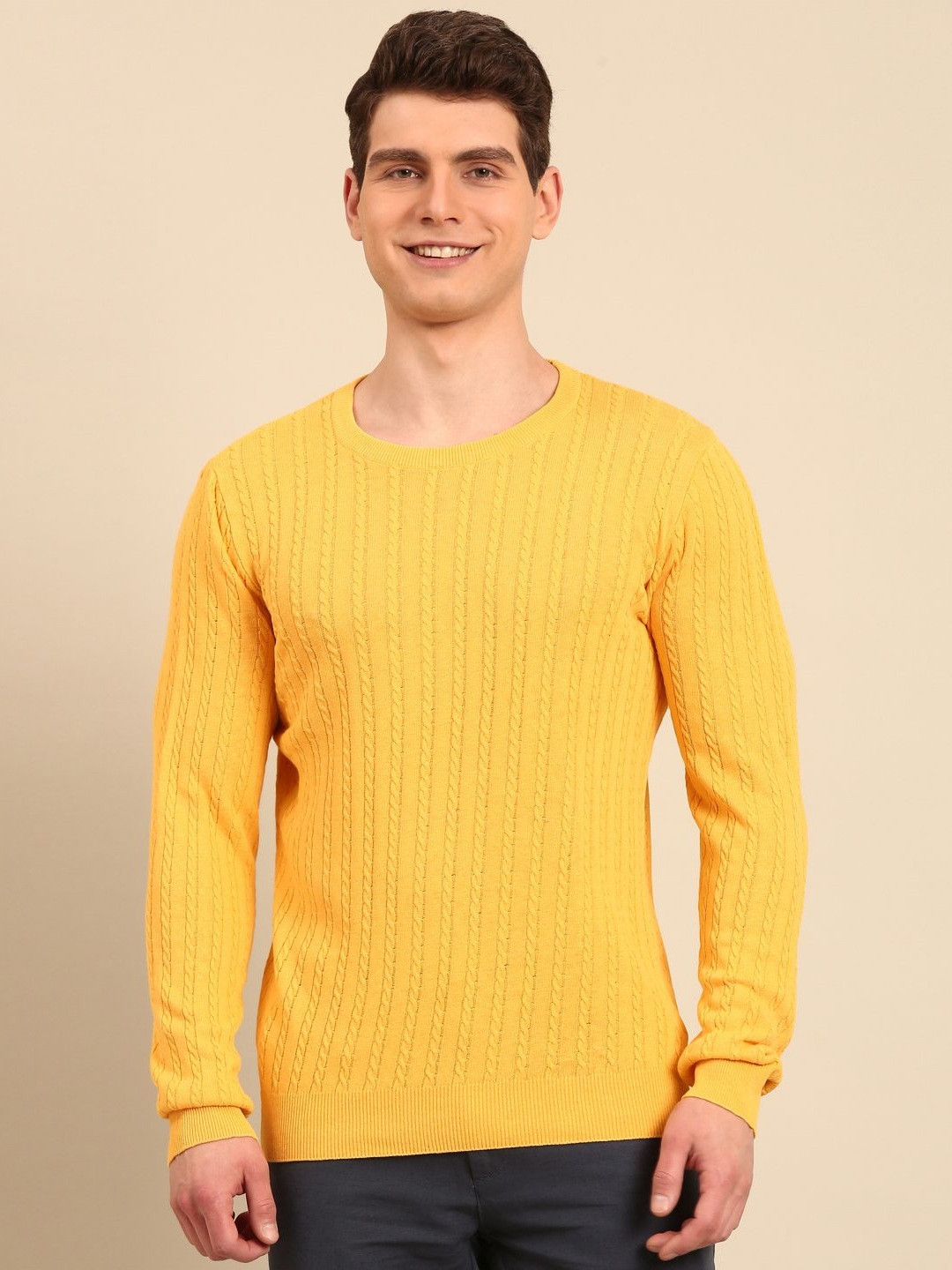 Linen Club Men Linen Blend Pockets Slim Fit T-shirt