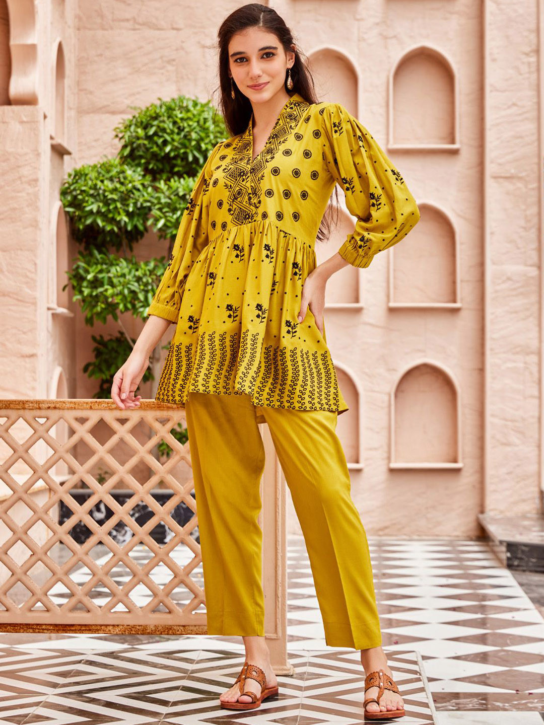 WOMEN PLUS Embroidered Rayon Silk Co-Ords
