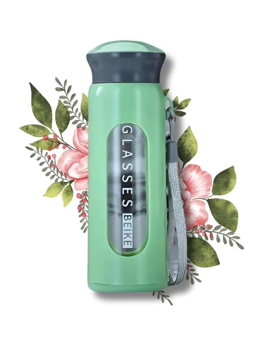 WELOUR MC 1 Green Conversational Glass Spill Proof Water Bottle - 380ml