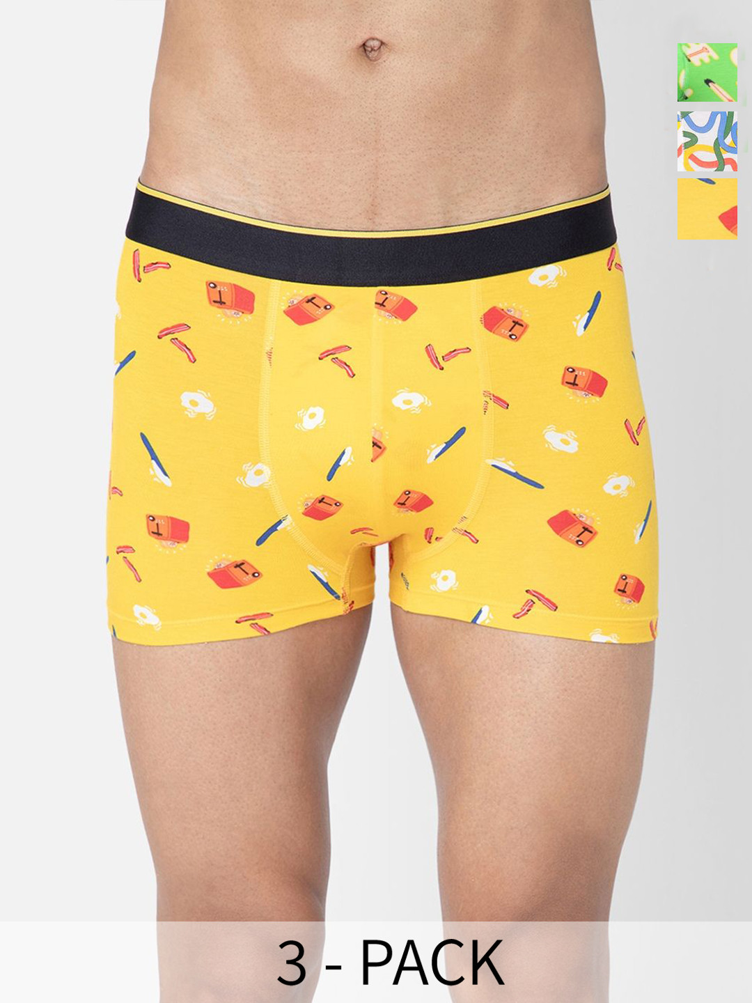 bummer Pack of 3 Printed Mircomodal Trunks TRBRECAST03S