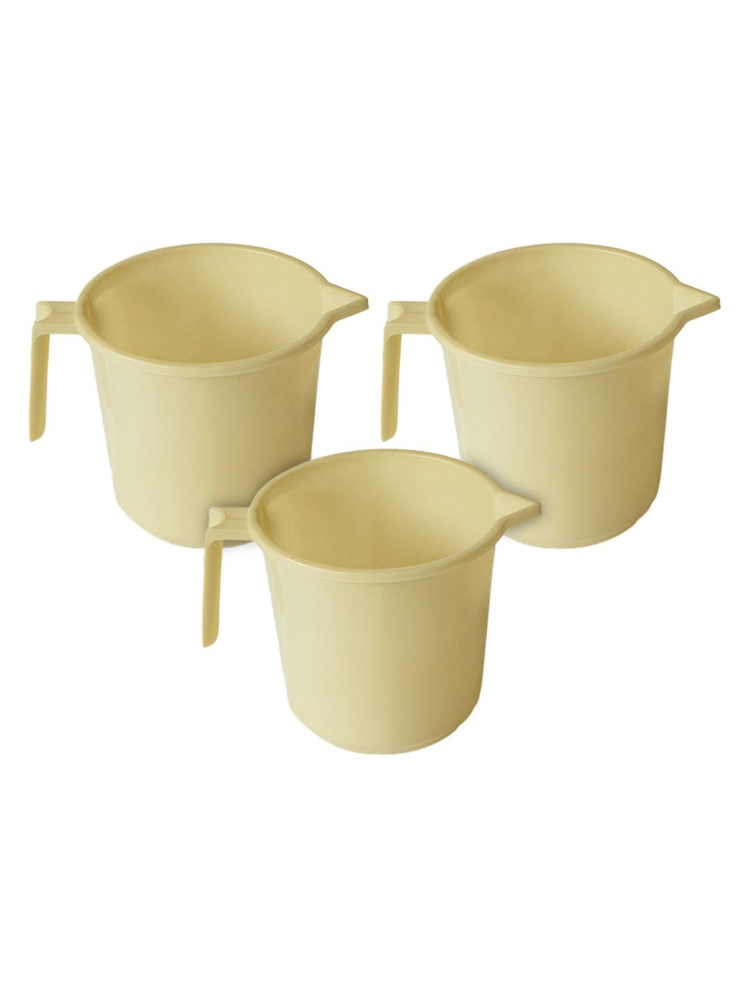 Kuber Industries Cream-Coloured 3 piece Solid Plastic Bath Accessories Set