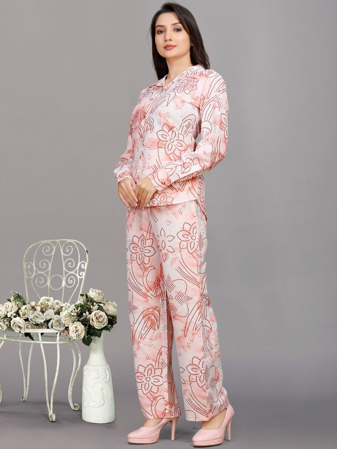 Snowdrip Printed Shirt With Trousers Co-Ords