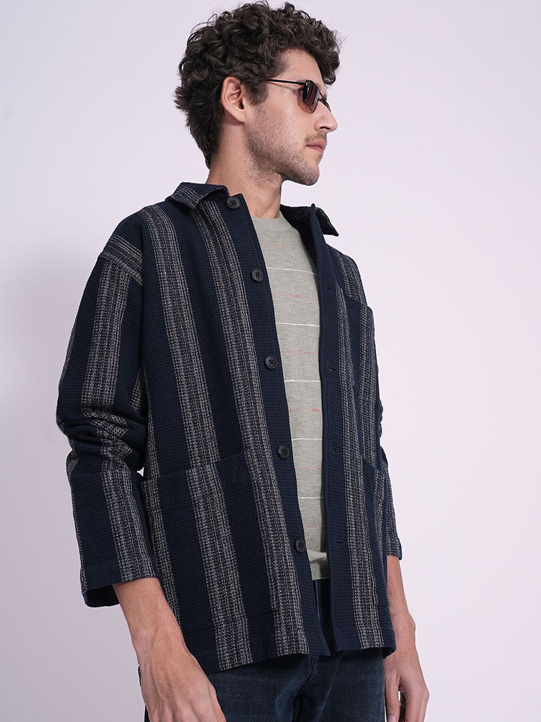 SELECTED Men Multi Stripes Opaque Striped Casual Shirt