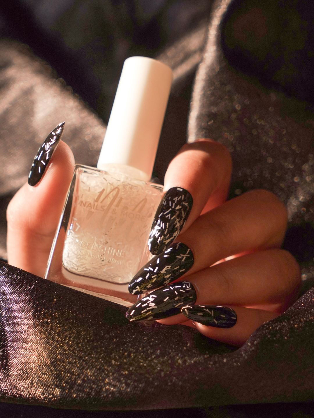 nails & more Gel Shine Argan Oil Glitter Top Coat Nail Polish - 10ml Glitter Slice 08