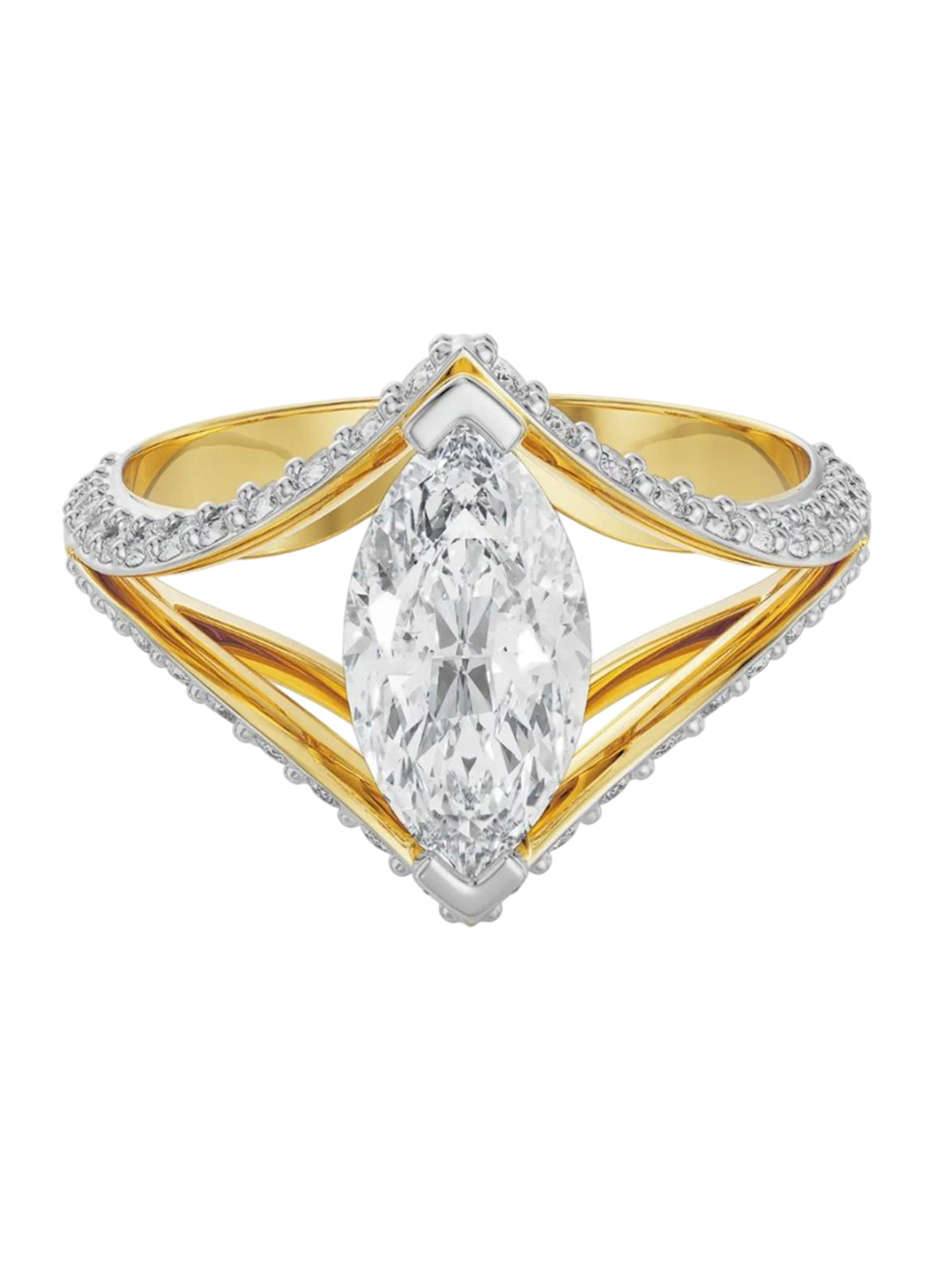 Emori Marquise Cut Bridal Lab Diamond in 14KT Gold Ring