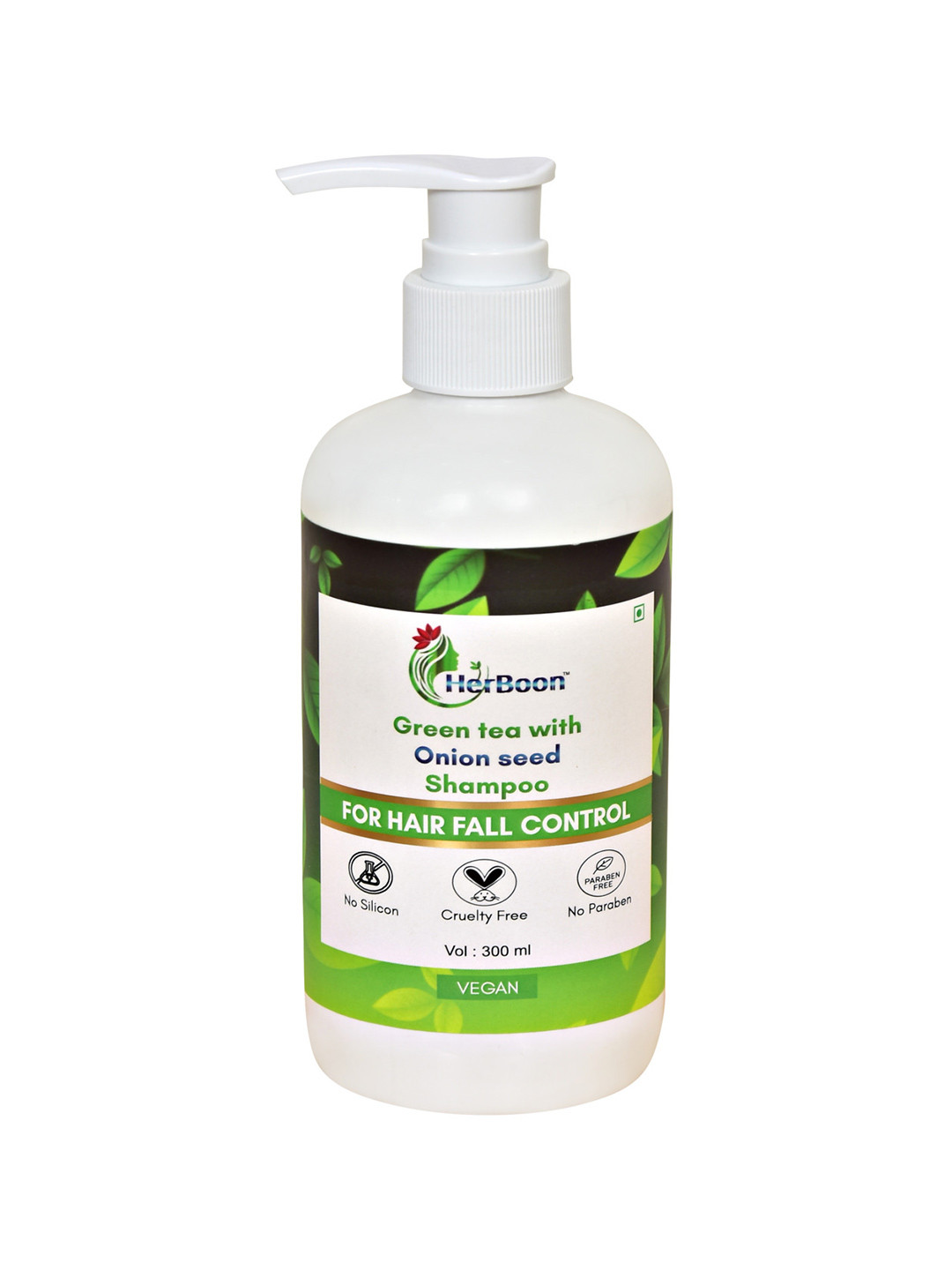 HerBoon Green Tea With Onion Seed Shampoo - 300 ml