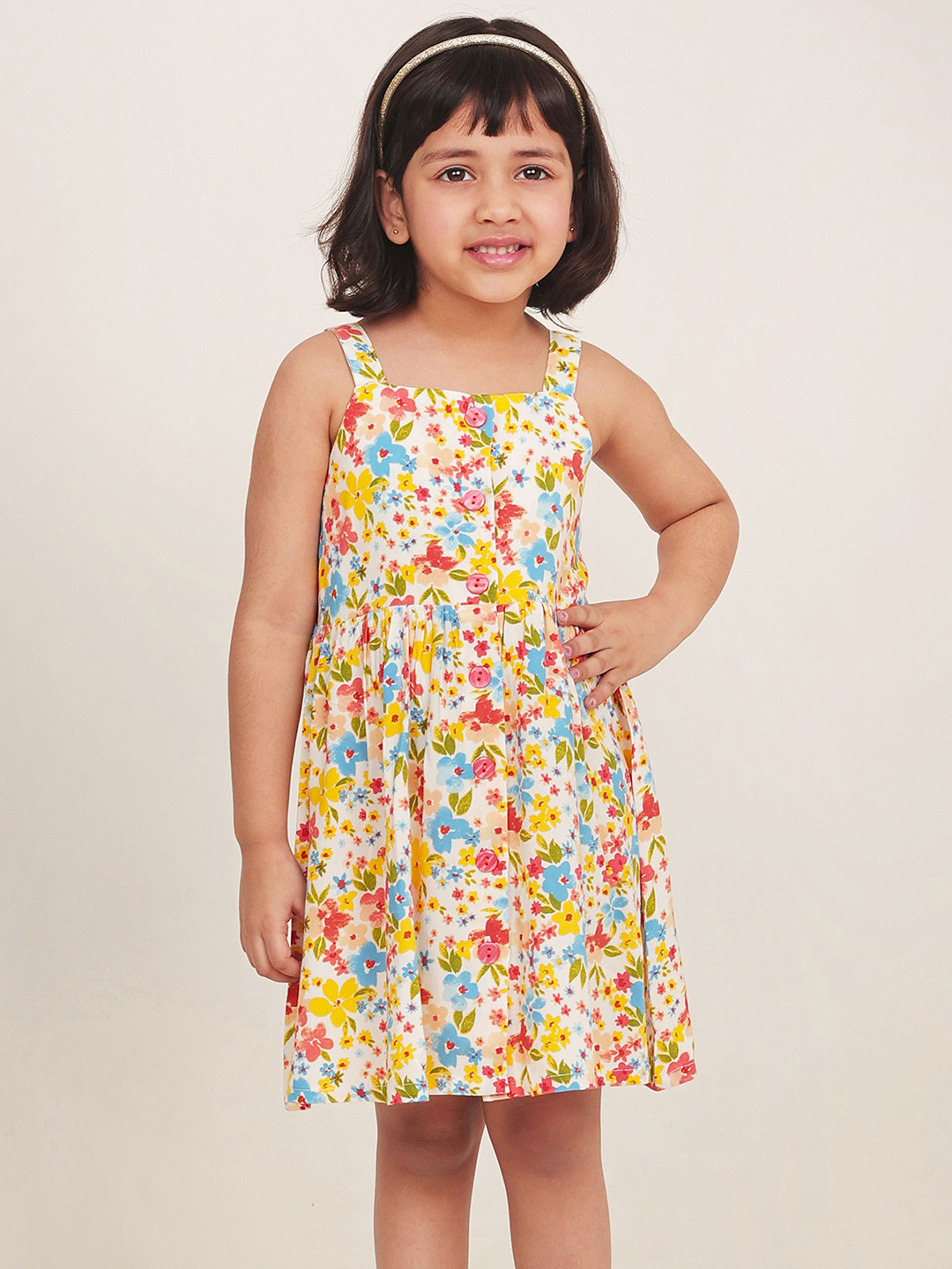 Campana Floral Print Fit & Flare Dress