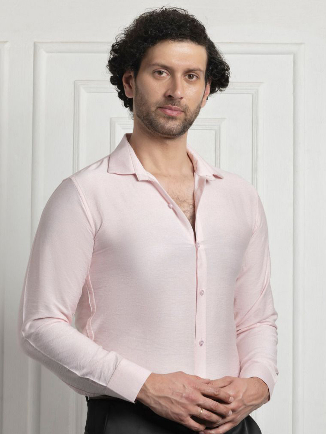 FILO HEVIS Men Wrinkle Resistant Linen Regular Fit Shirt