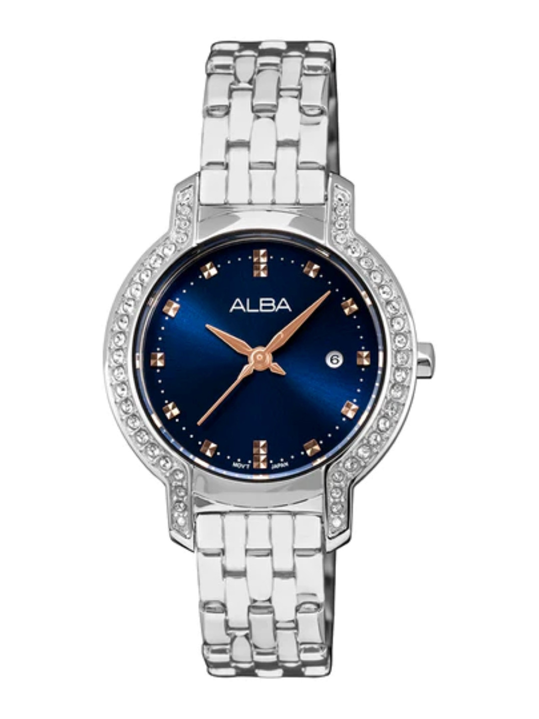 Alba by seiko Azure Blue Dial with Crystals Watch- AH7CM5X1