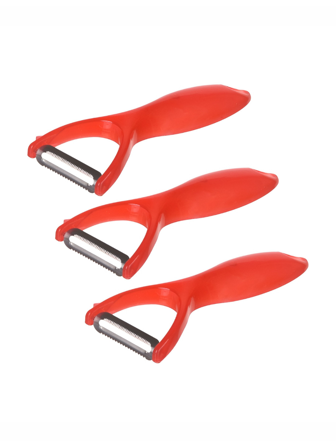 Kuber Industries 3 Pcs Red Y Shaped Sharp Blade Fruit & Vegetable Peeler