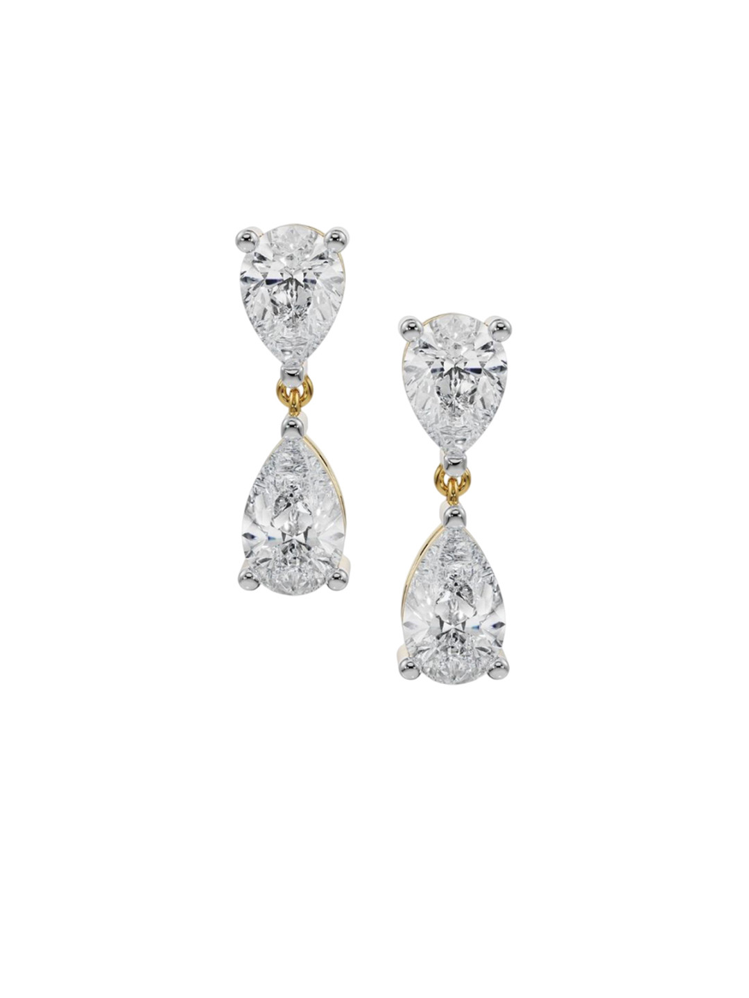 Emori Subtle Pear Drops Lab Diamond in 14KT Gold Earring