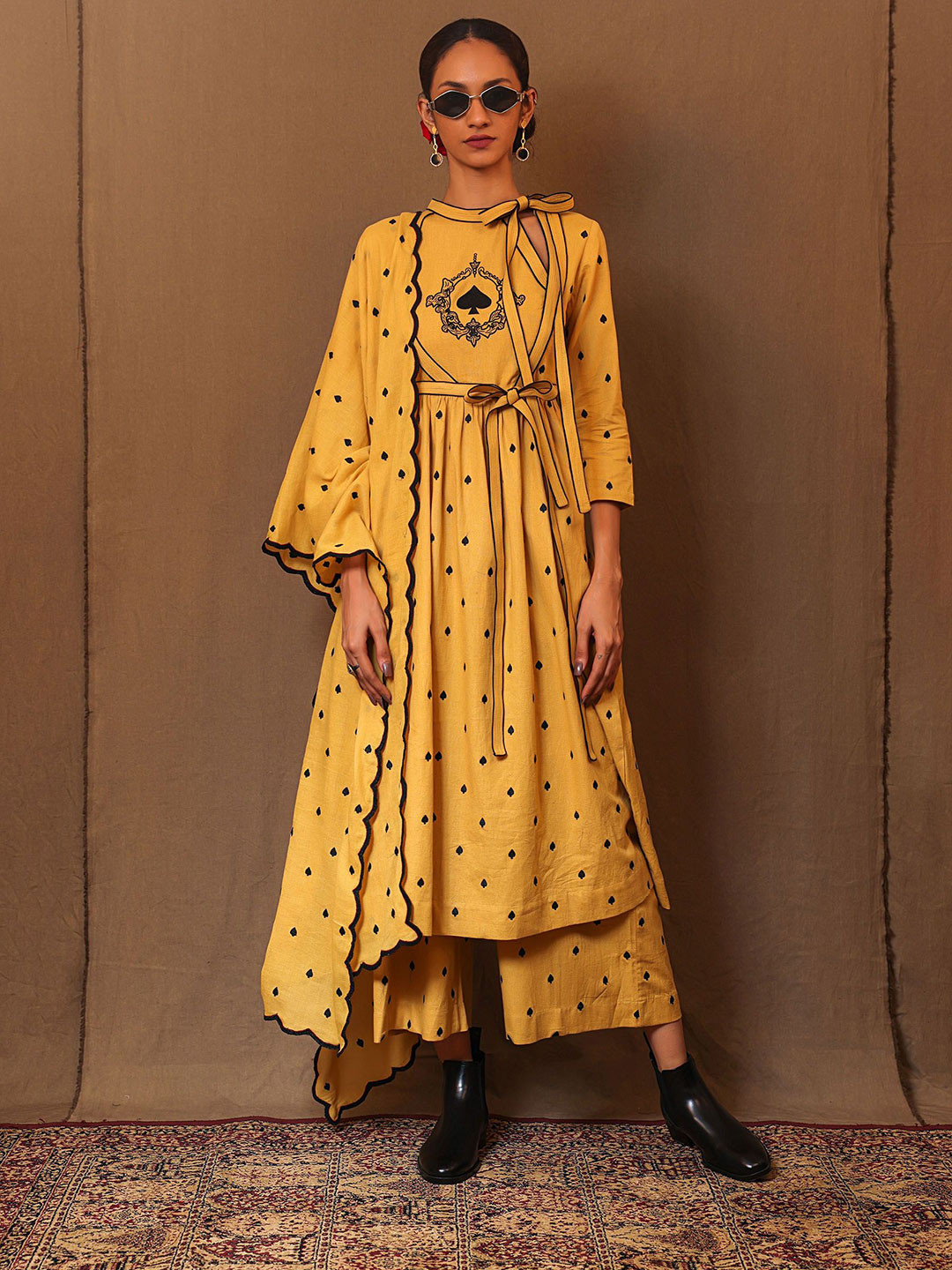 MATI Floral Embroidered Anarkali Kurta