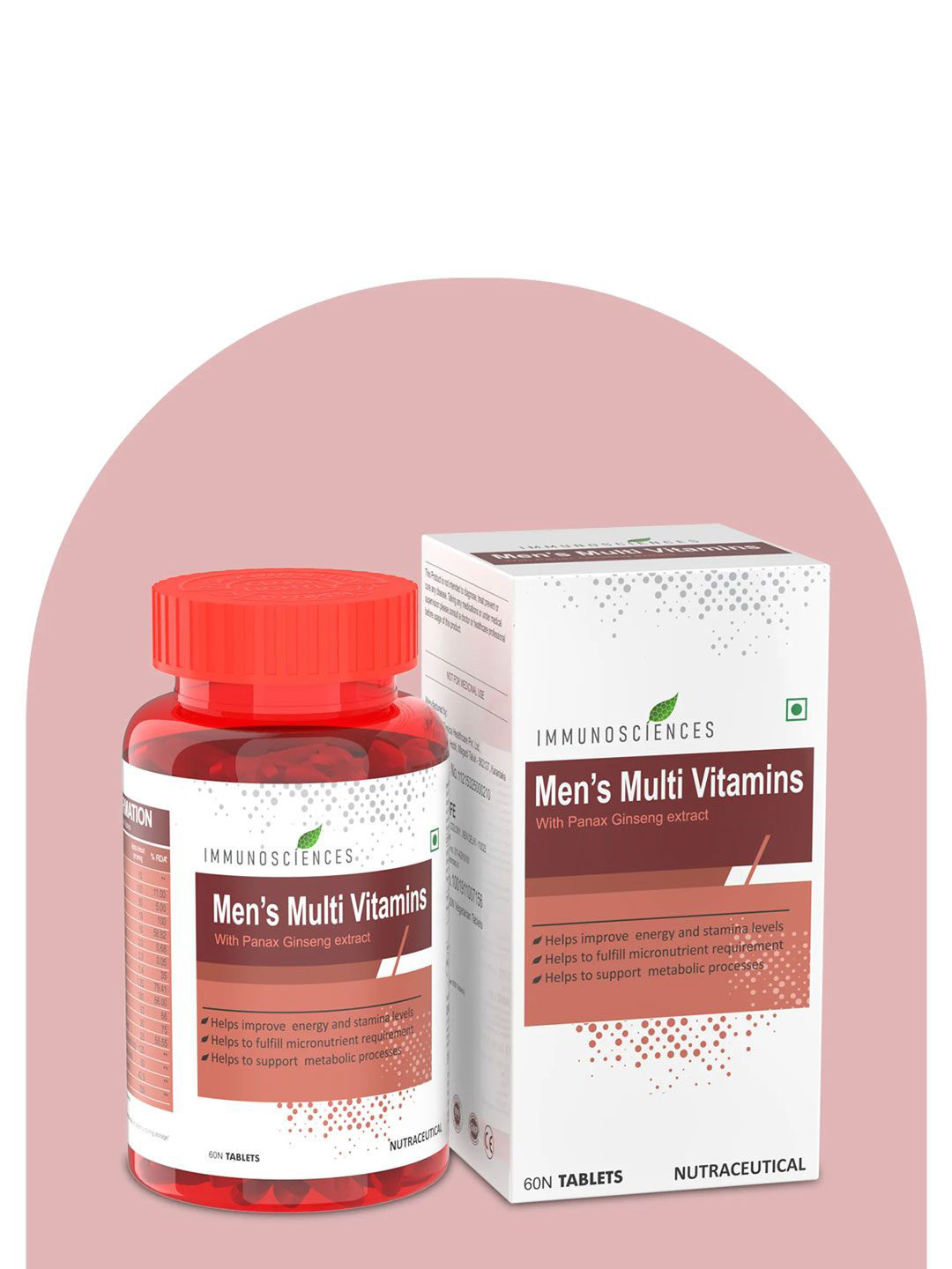 Immunosciences Men Multivitamins With Panax Ginseng Extract - 60 Tablets