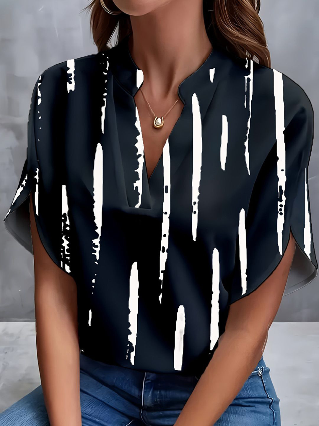 JC Mode Mandarin Collar Top