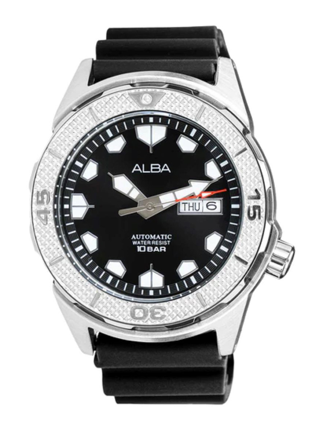 Alba by seiko Black Dial-Silver Rotating Bezel - AL4571X1