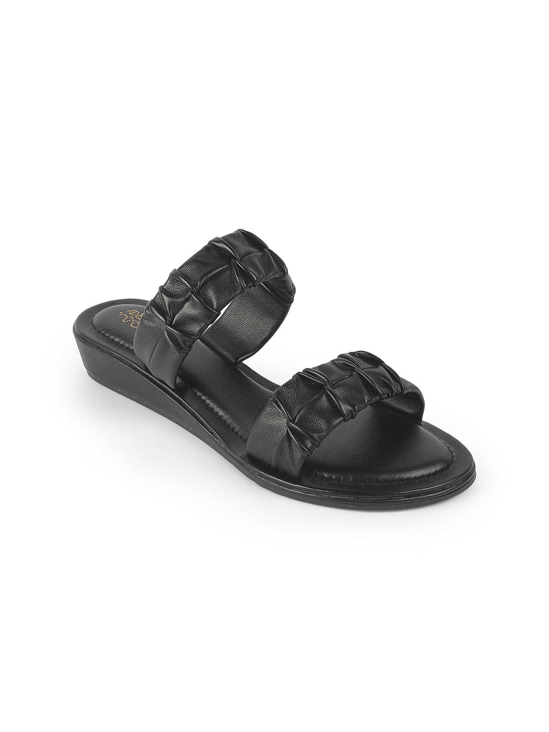 Tresmode Women Textured Open Toe Flats with Buckles