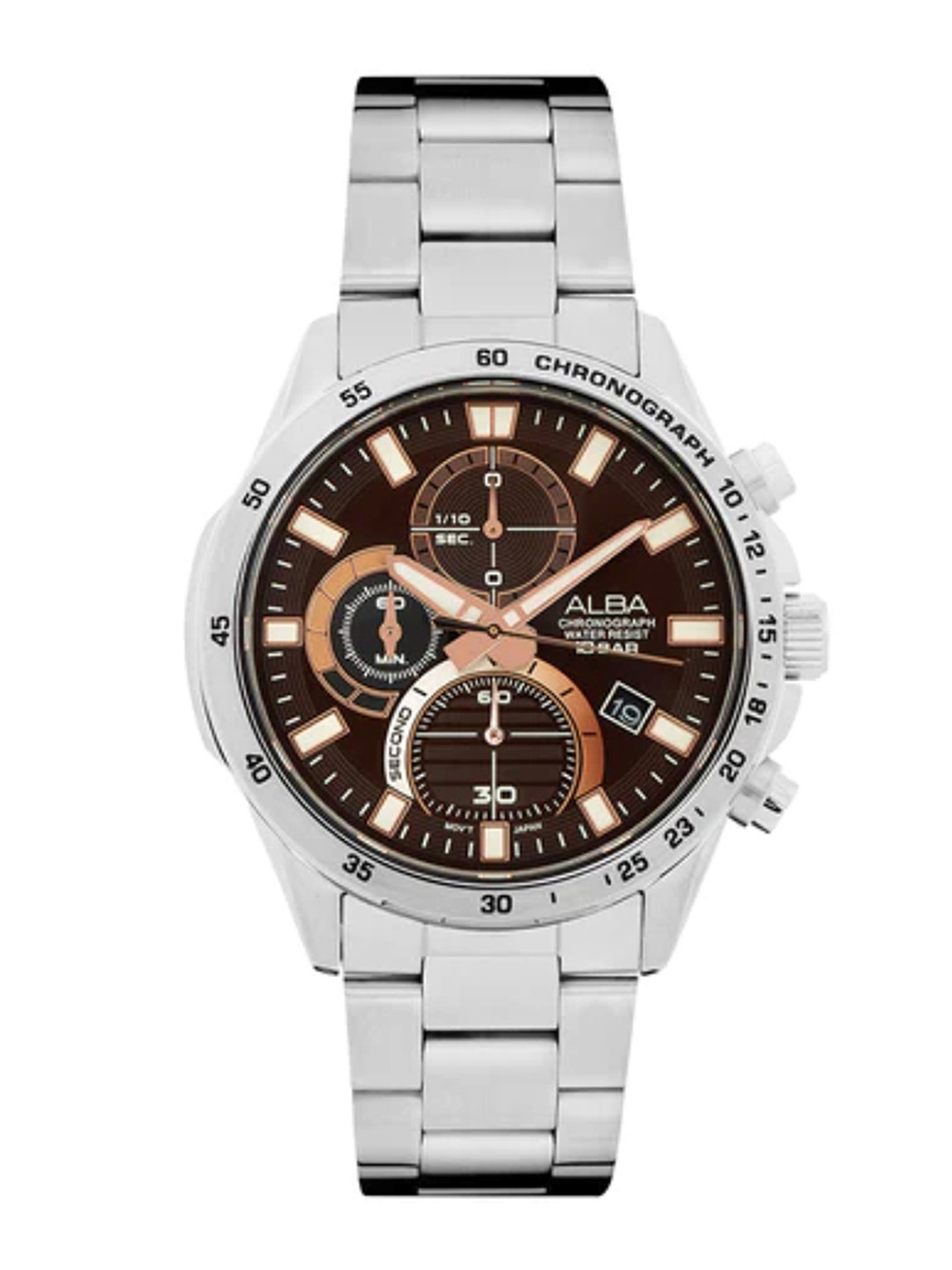 Alba by seiko Walnut Brown Chronograph Watch-AM3967X1