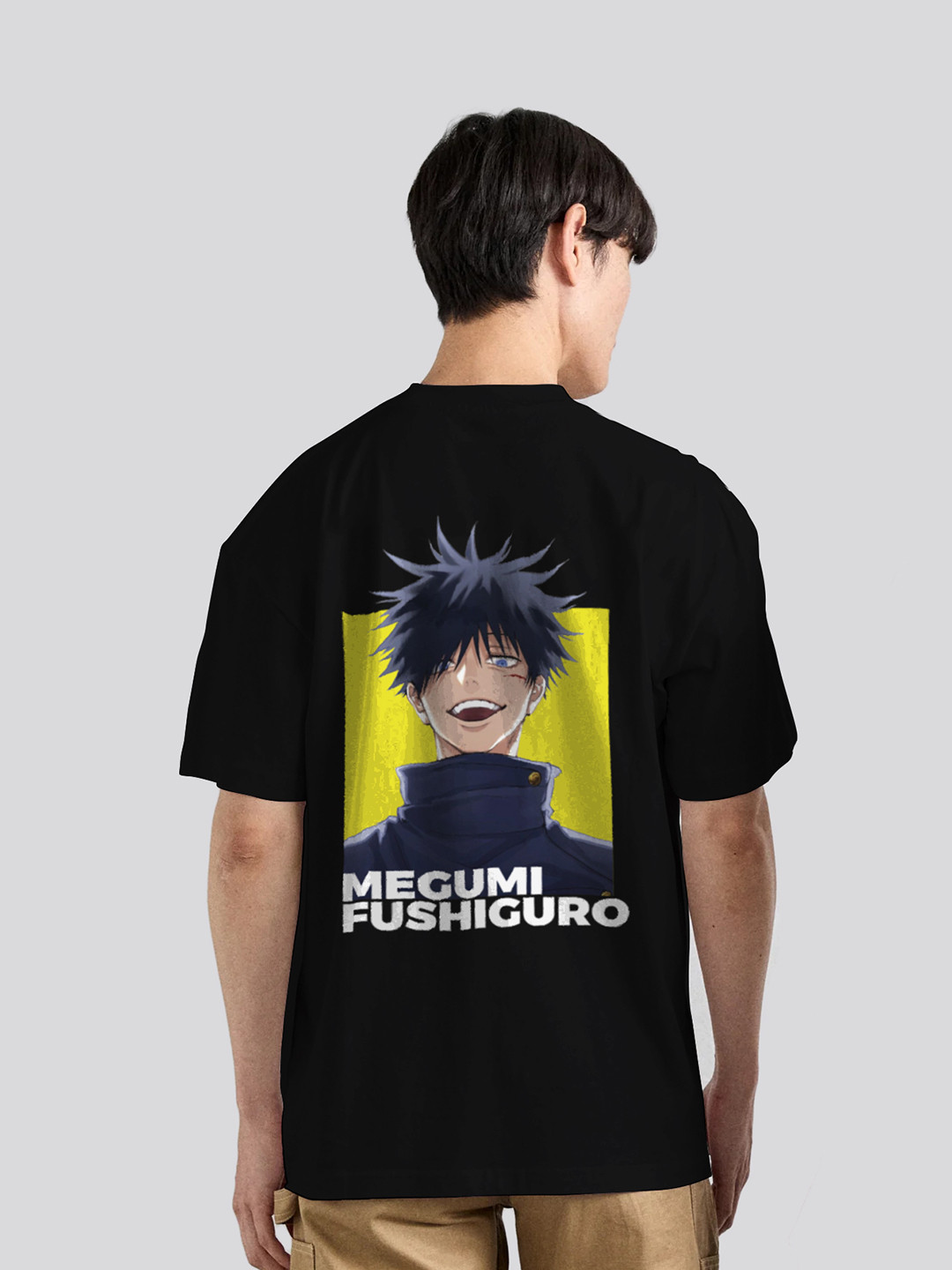 The Korhean Store Unisex Megumi Fushiguro Anime Streetwear Regular Fit Graphic Printed Cotton Tshirt