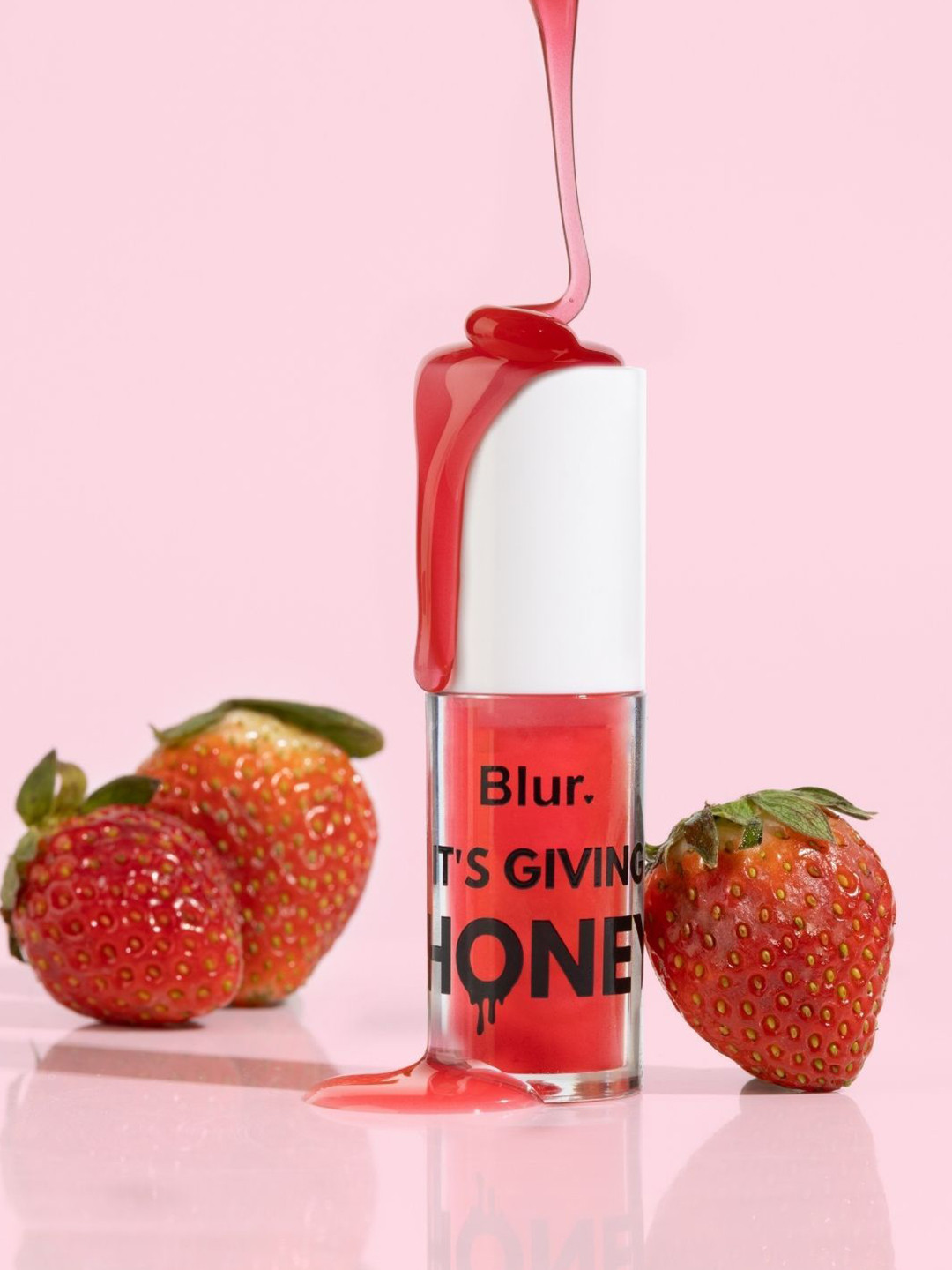 BLUR INDIA It's Giving Honey Juicy Lip Oil - 3.5 ml - Strawberry (Deep Pink)