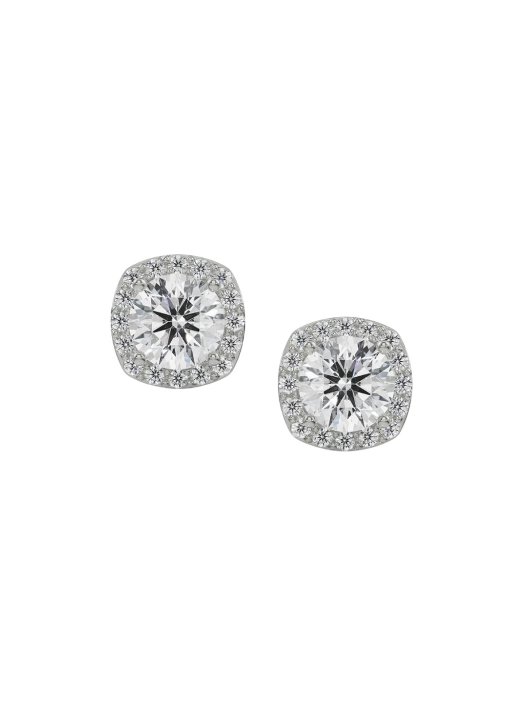 Emori 1 CT Halo Cushion Cut Lab Diamond Earring in 18KT Gold