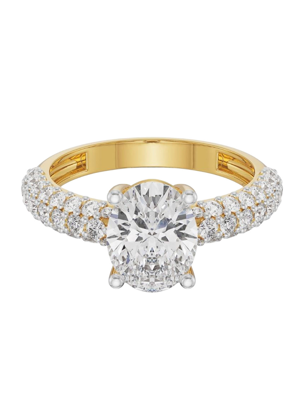 Emori Oval Pave Lab Diamond in 14KT Gold Ring