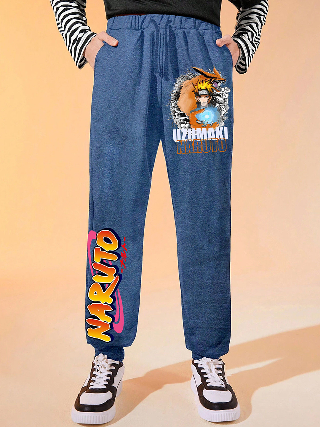 LOCAVESTIR Boys Anime Printed Mid Rise Joggers